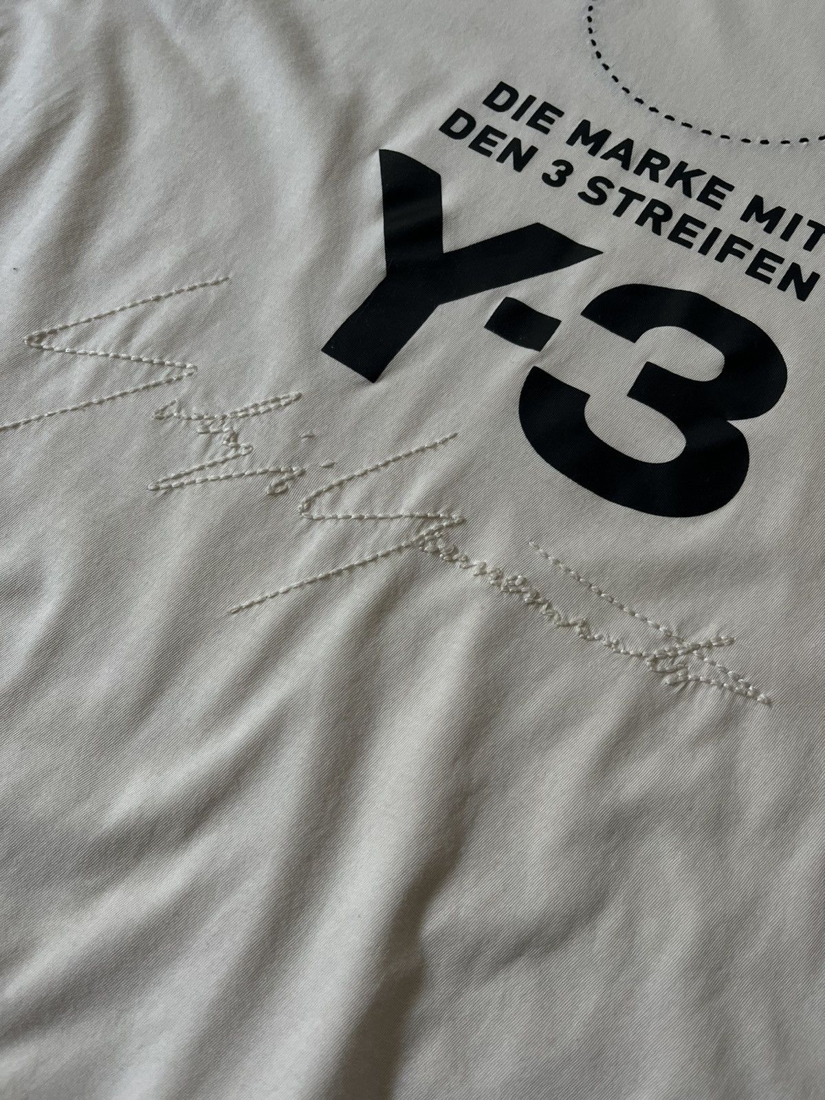 Adidas × Y-3 × Yohji Yamamoto Y-3 Yohji Yamamoto Adidas embroidered logo T-shirt beige Size US M / EU 48-50 / 2 - 2 Thumbnail