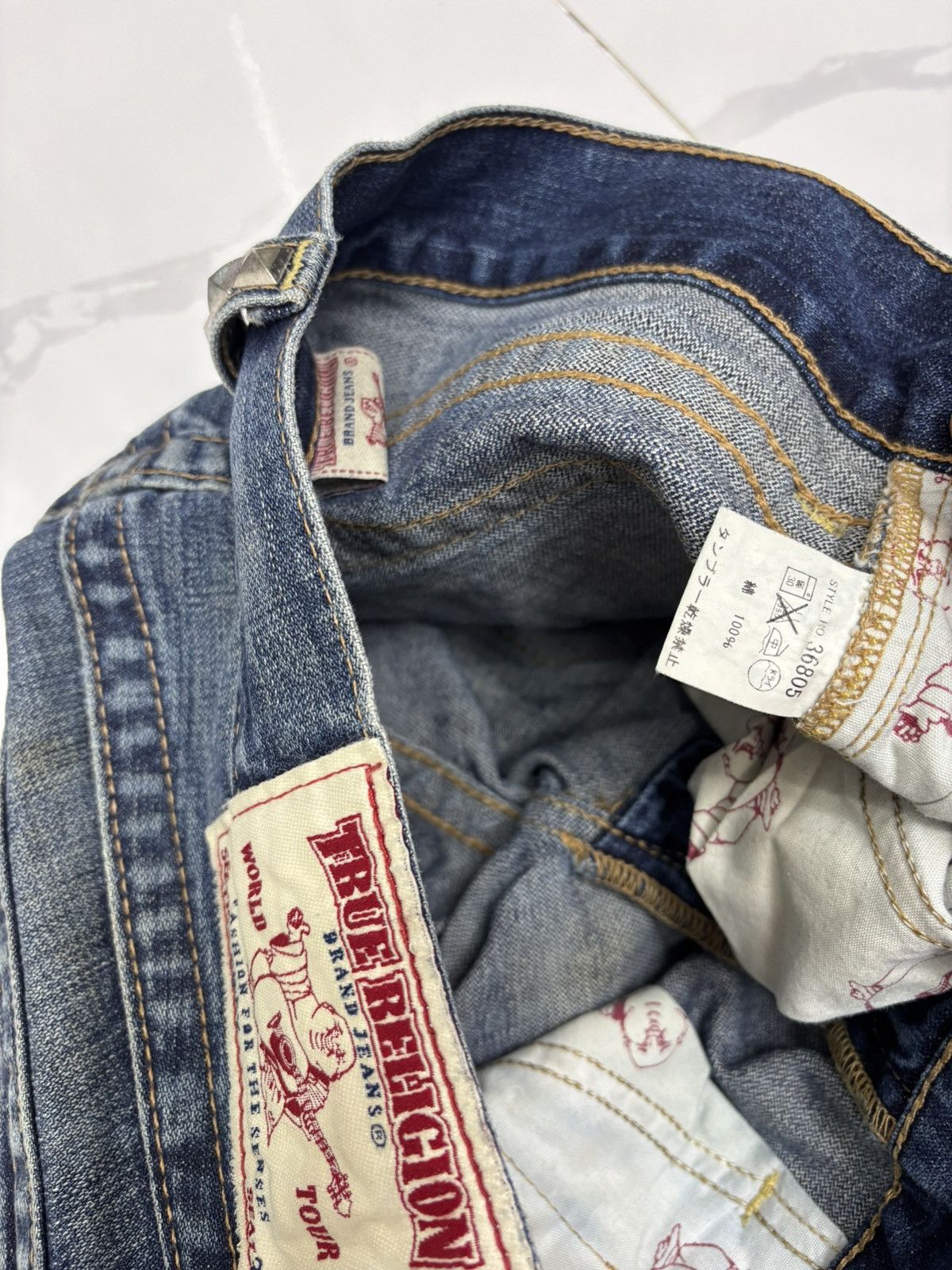 True Religion TRUE RELIGION METAL STUDDED FLARE JEANS BOOTCUT BILLY Size 31" - 13 Thumbnail