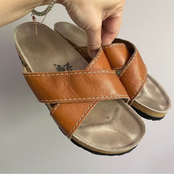 Roots × Vintage Vintage Roots Leather Slide Sandals - fits like 6US 🇨🇦 Size US 6 / IT 36 - 2 Thumbnail