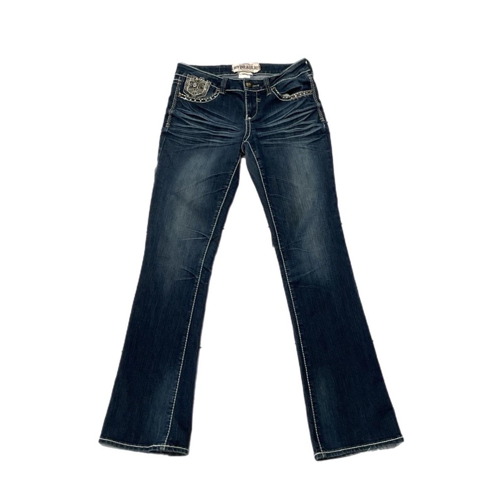 Vintage Hydraulic Denim Y2K Embroidered Bootcut Jeans Size 32" / US 10 / IT 46 - 1 Thumbnail