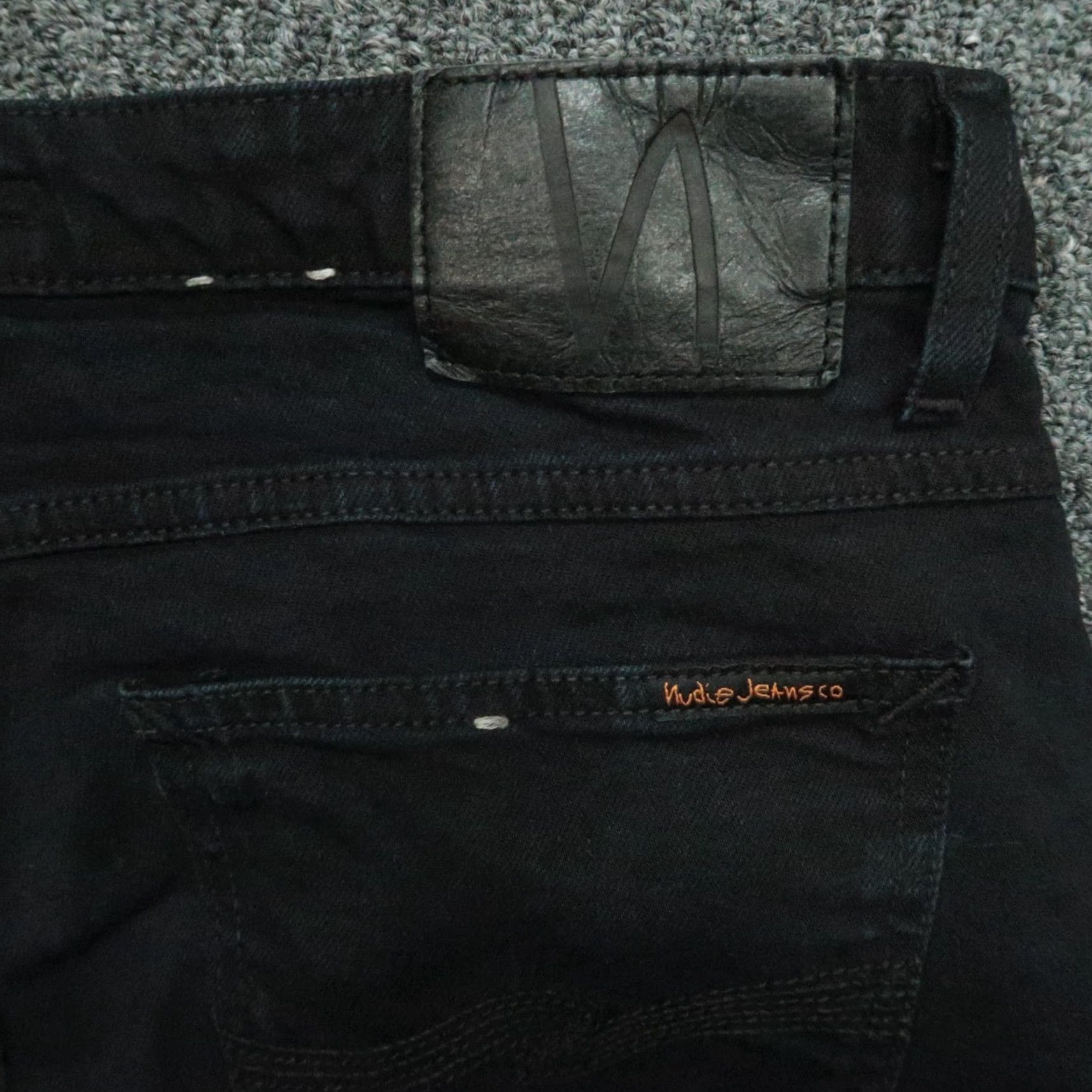 Nudie Jeans Nudie Jeans Mens 33x32 Black Skinny 5 Pocket Stretch Denim Slim Belt Loops Jeans Color Black Men 33 Regular Inseam 32 Size US 33 - 5 Thumbnail