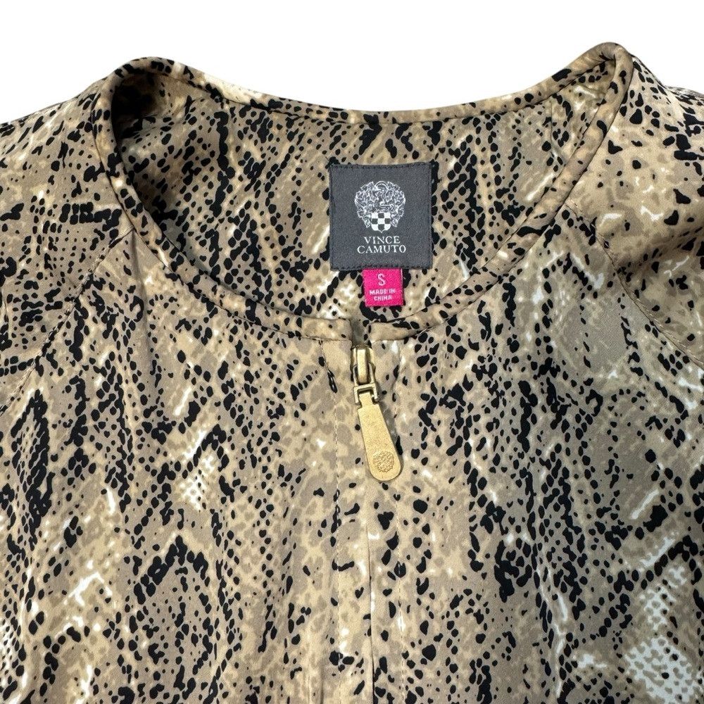 Vince Camuto Vince Camuto Snakeskin Print Silky Bomber 3/4 Sleeve Jacket Size S / US 4 / IT 40 - 9 Thumbnail