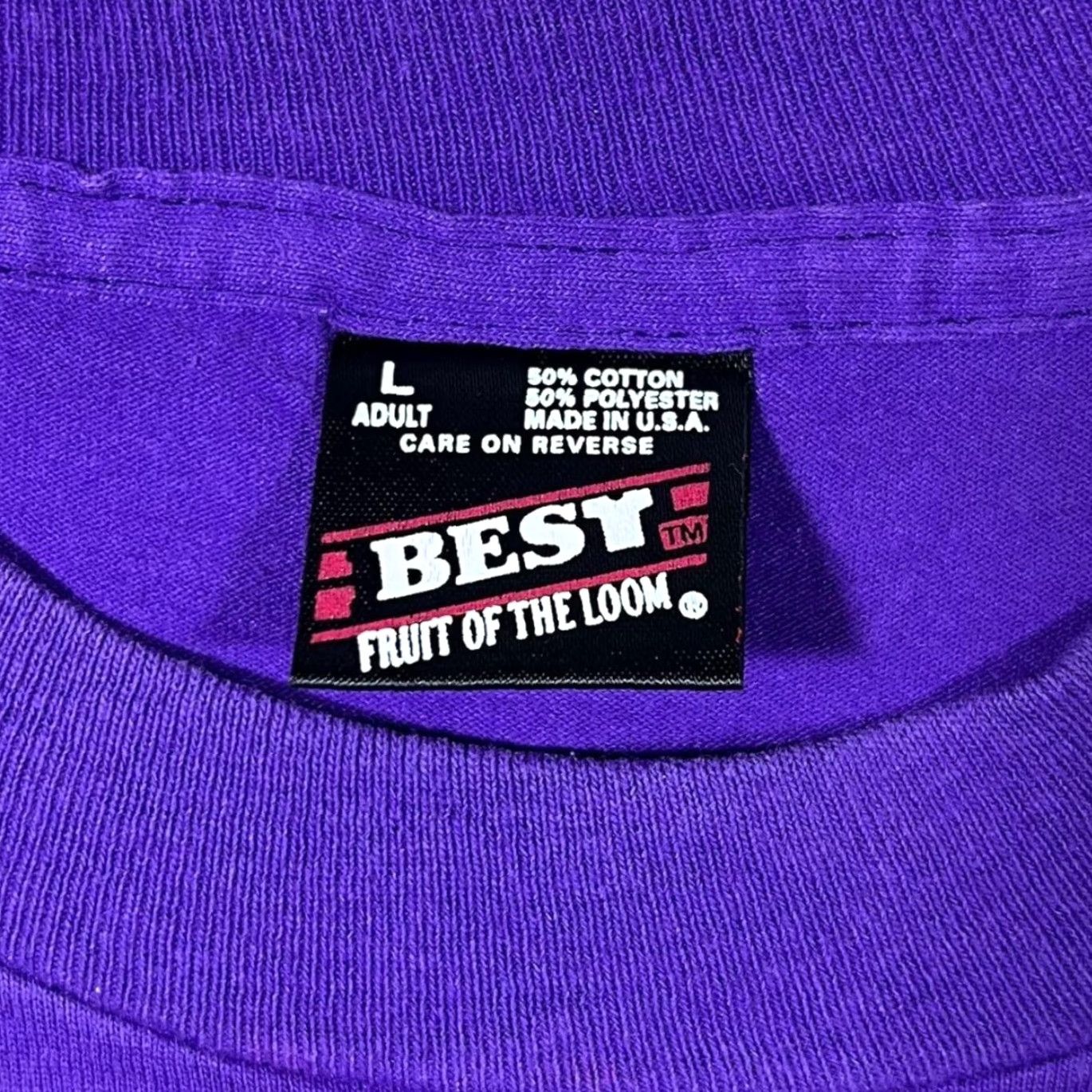 Fruit Of The Loom VINTAGE North Central Little League Baseball Purple Single Stitch T-Shirt Mens L Medium Mockup? Size US M / EU 48-50 / 2 - 3 Thumbnail