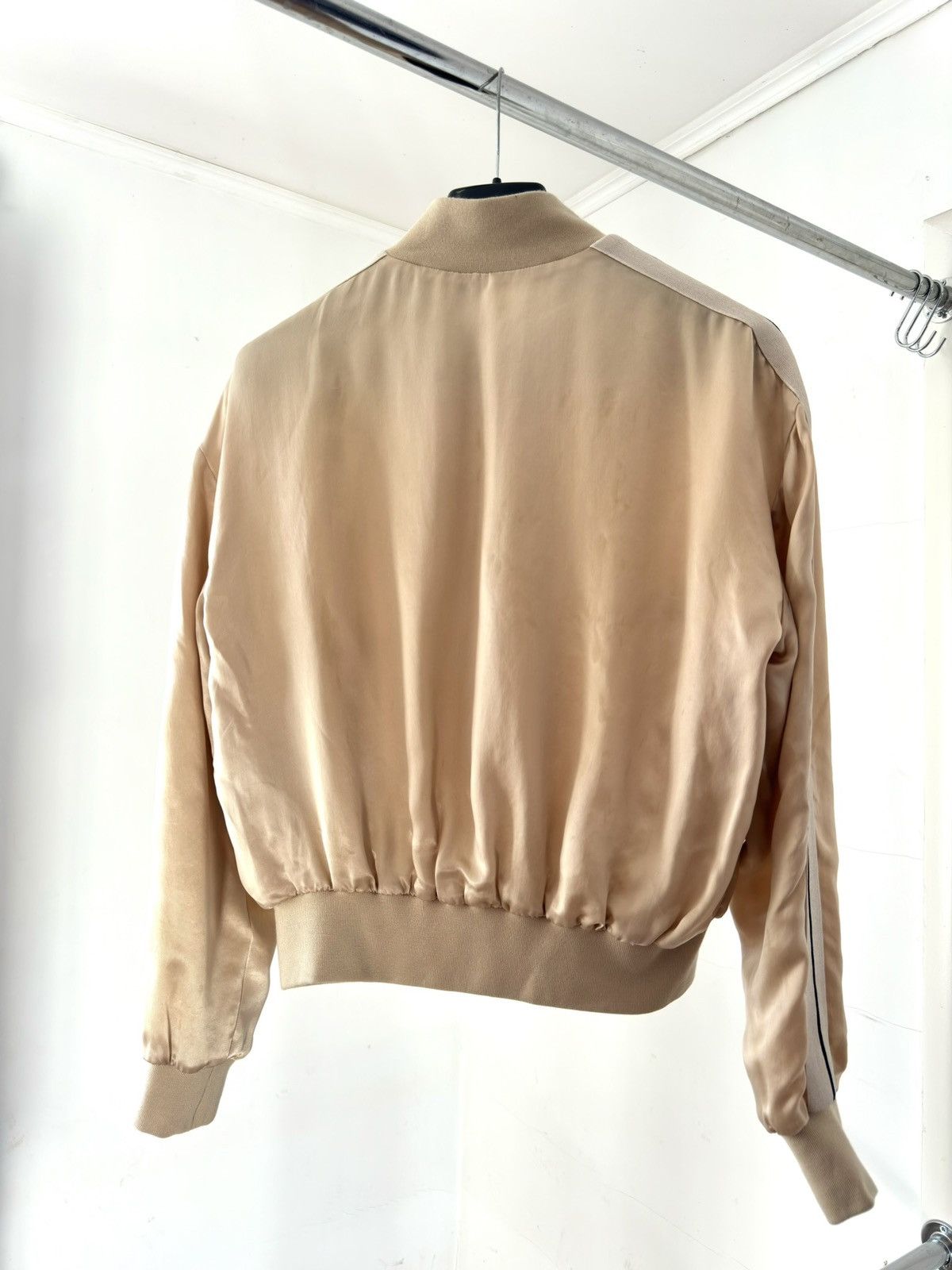 Palm Angels Palm Angels Silk Beige Bomber Jacket Size US S / EU 44-46 / 1 - 6 Thumbnail