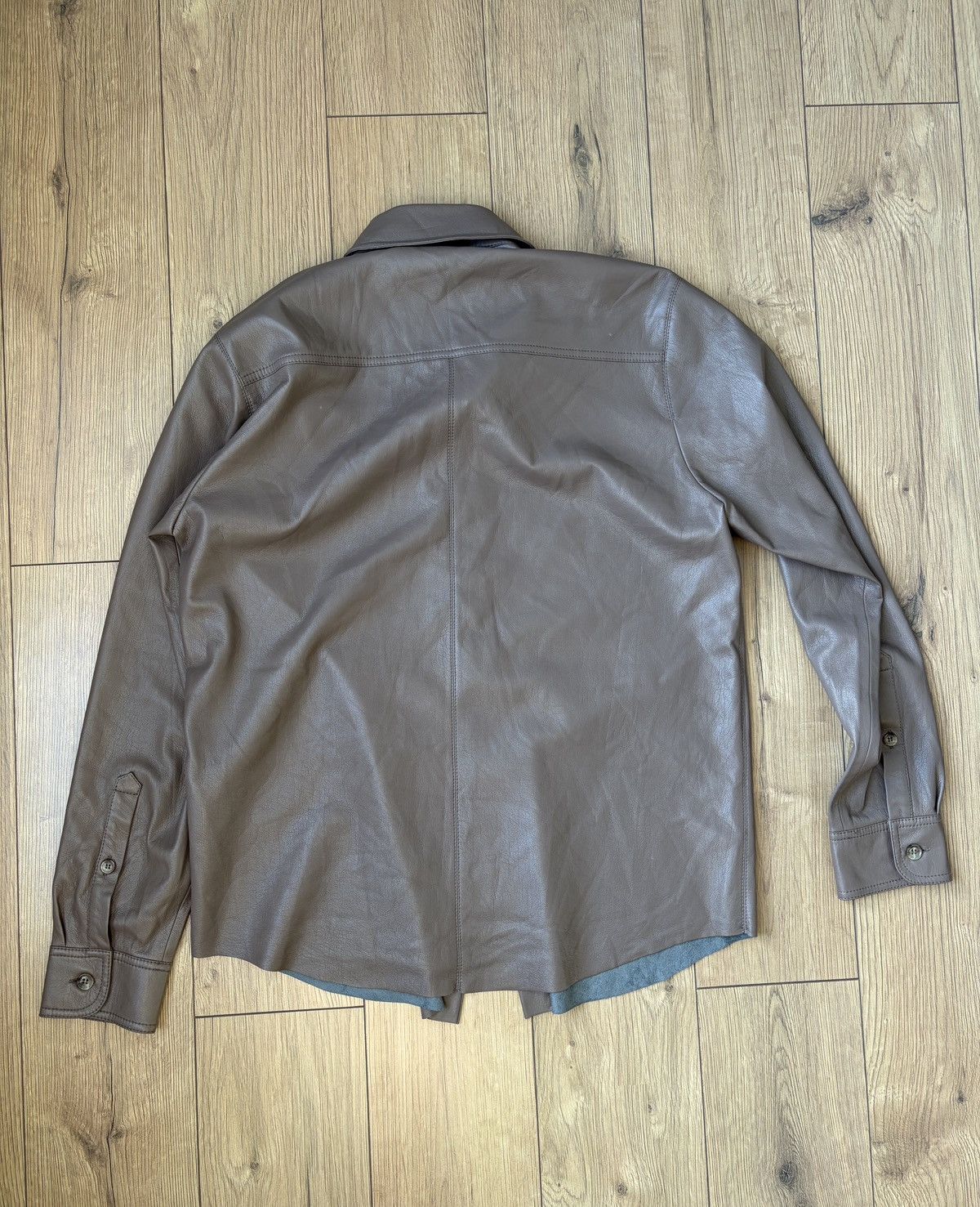 Nanushka NANUSHKA Faux Leather Coffee Brown Shirt Size US S / EU 44-46 / 1 - 14 Thumbnail