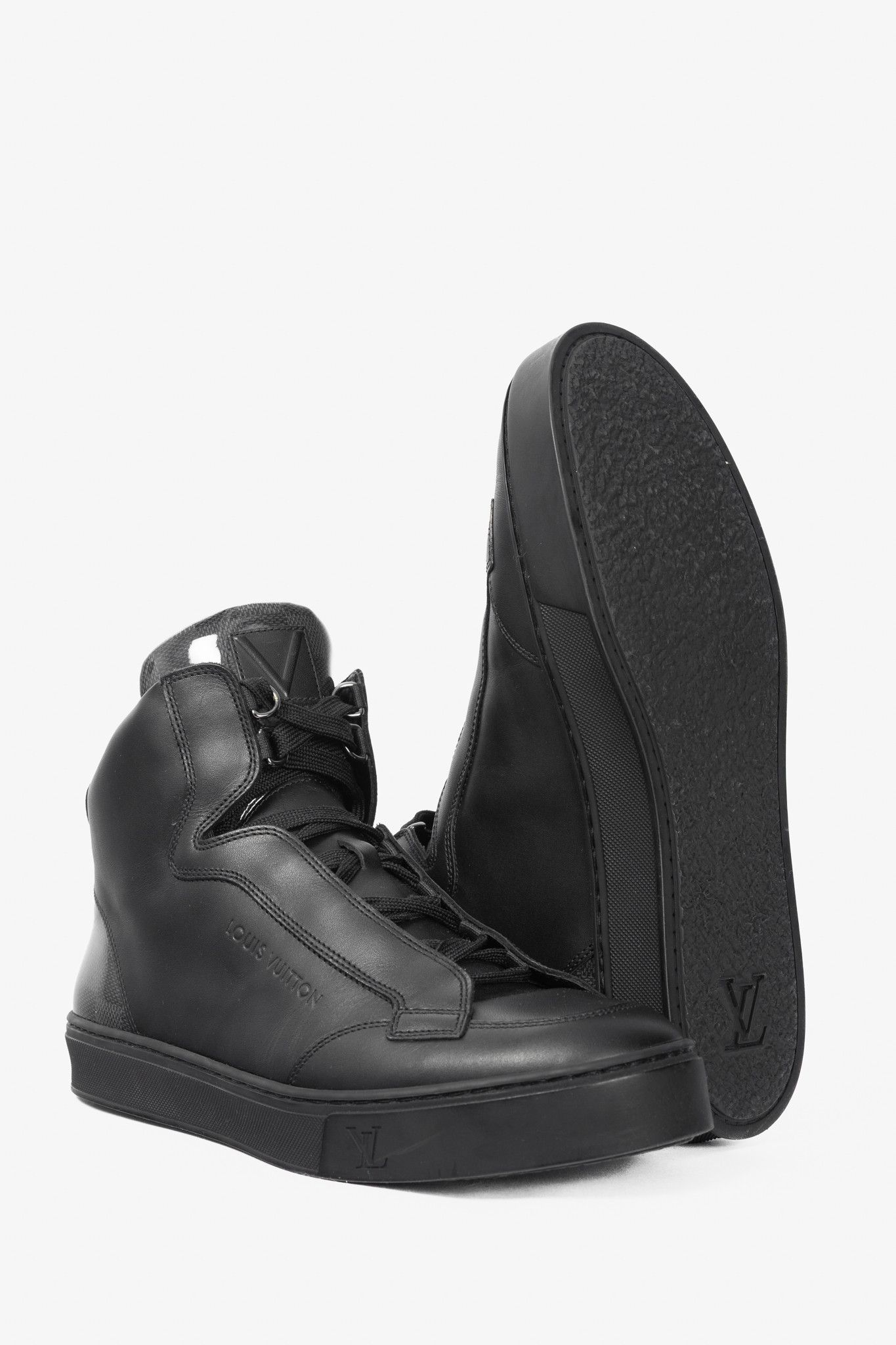 Louis Vuitton Louis Vuitton Speaker Leather & Damier High-Top Sneakers Size US 6 / EU 39 - 4 Thumbnail