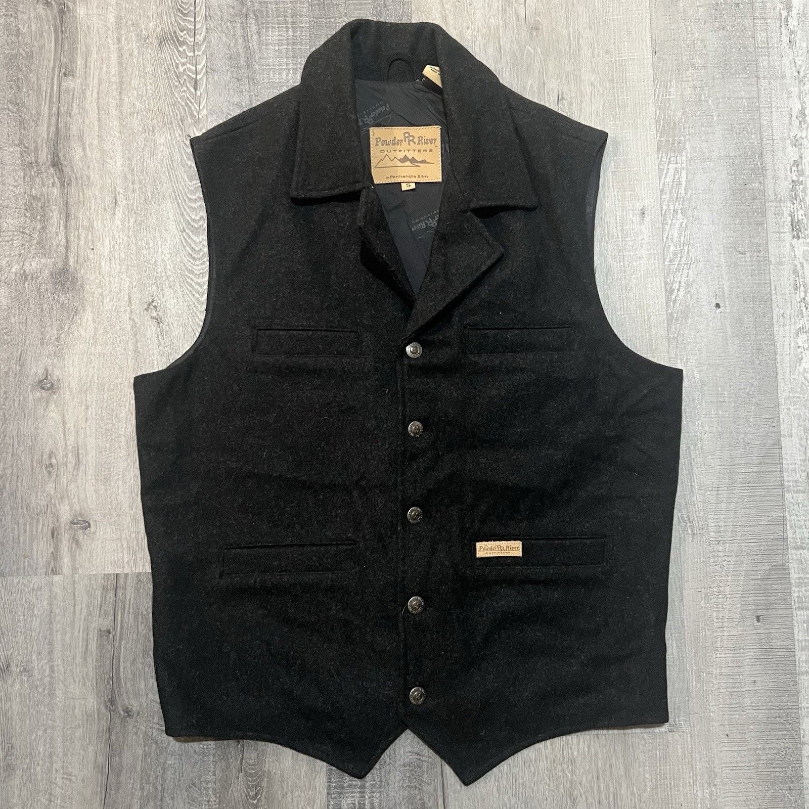Vintage Powder River Outfitters Vest Wool Button Western Pockets S Size US S / EU 44-46 / 1 - 1 Thumbnail