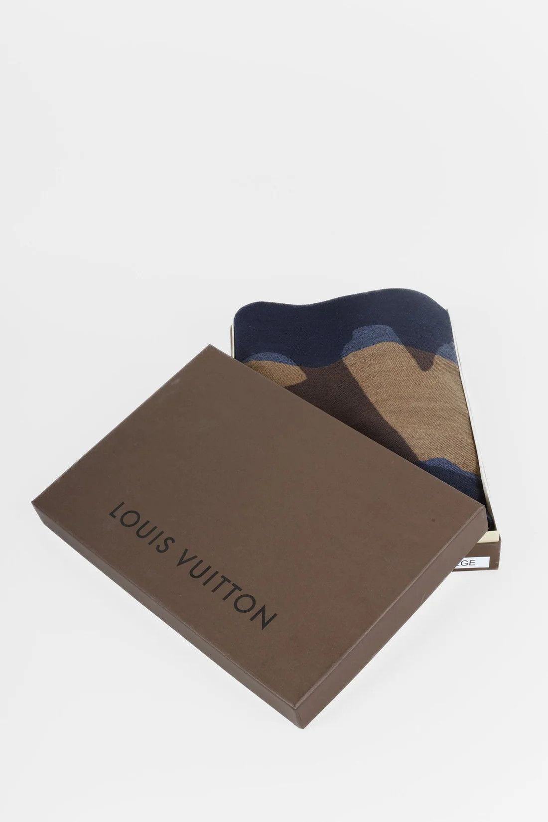 Louis Vuitton Louis Vuitton Navy Brown Letters Wool Scarf Size ONE SIZE - 7 Thumbnail