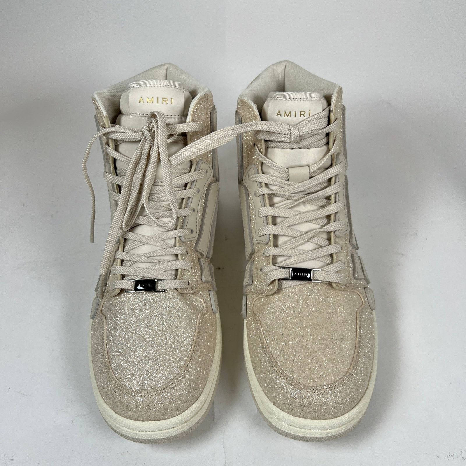 Amiri Amiri Beige Glitter Skel Hi-Top Sneaker Size 44 Size US 11 / EU 44 - 2 Thumbnail