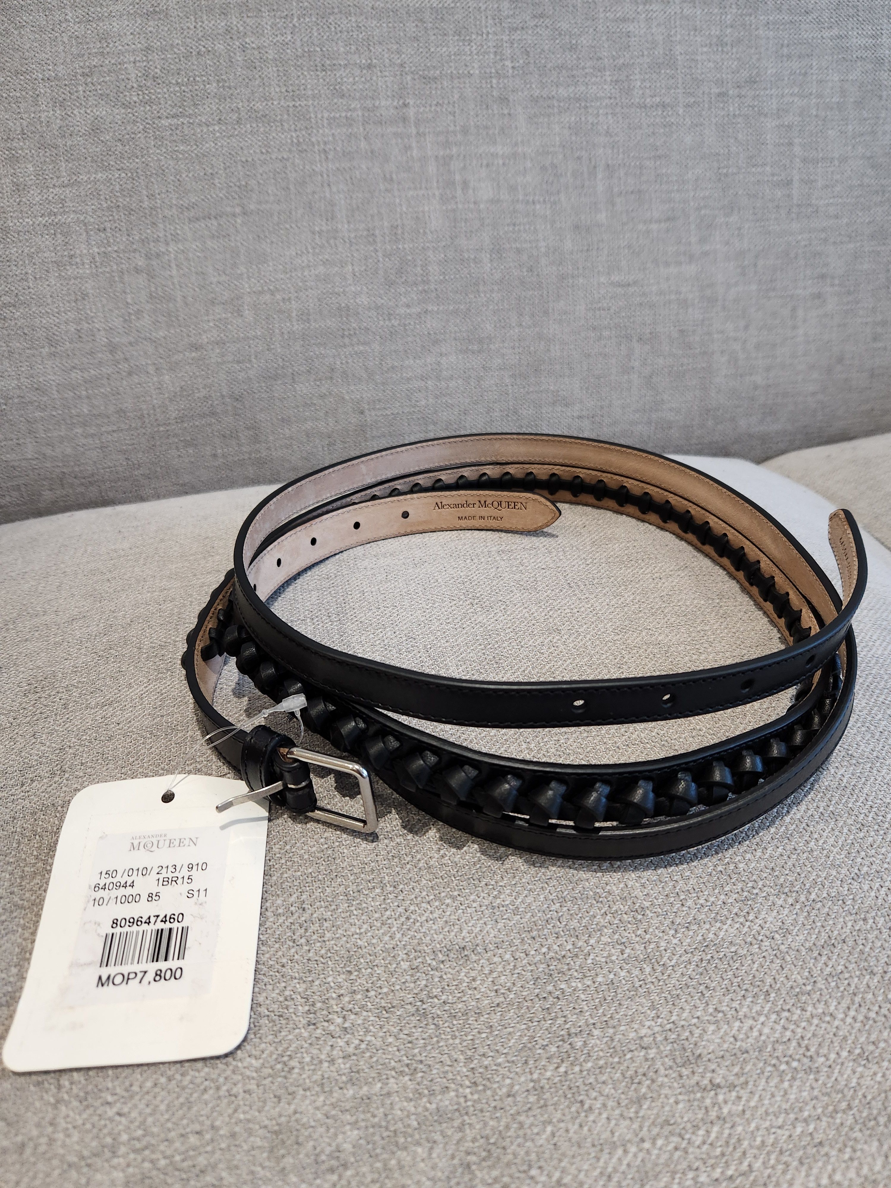 image of Alexander Mcqueen Double Belt in Black, Women's