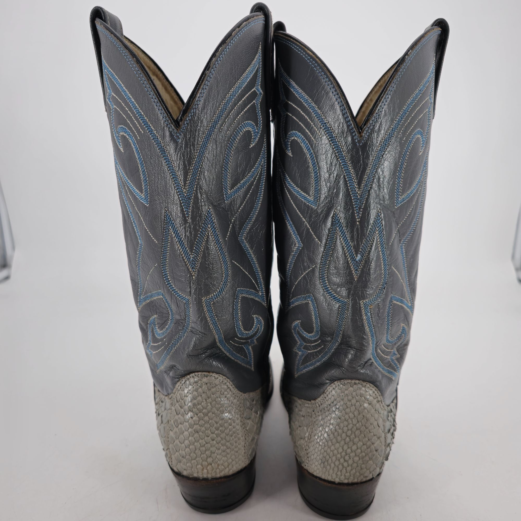 Dan Post Vintage Dan Post Men 8.5 Exotic Grey Gray Snake Cowboy Boots Size US 8.5 / EU 41-42 - 3 Thumbnail