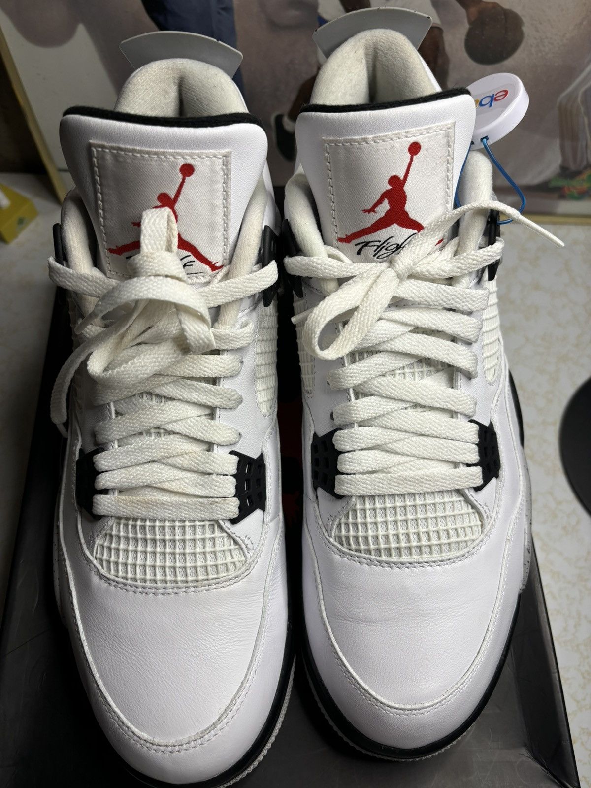 Jordan Brand Air Jordan 4 Retro OG white cement Size US 12 / EU 45 - 2 Thumbnail