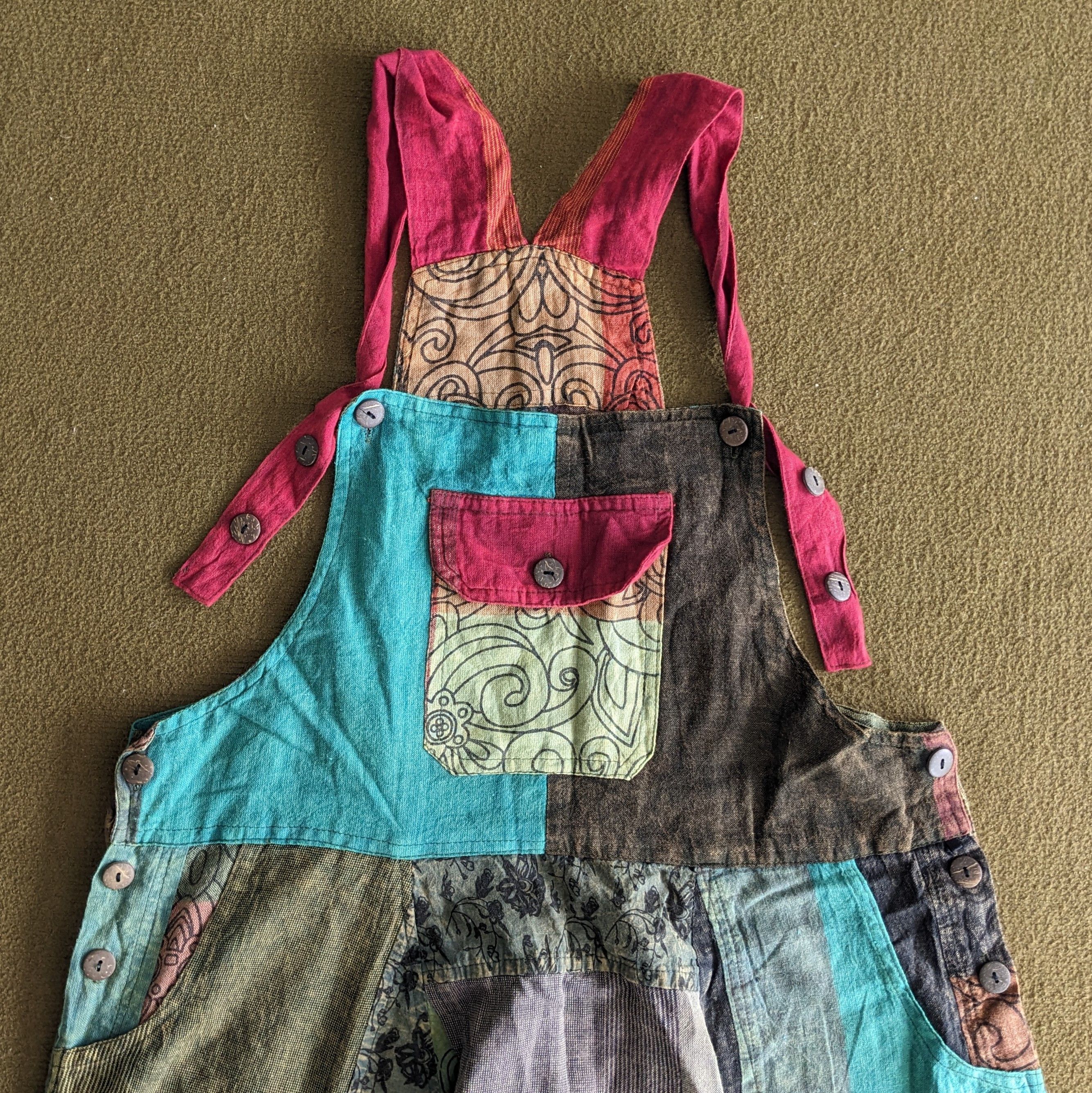 Vintage Vintage Patchwork Graphic Designer Overall Jumpsuits Size US 38 / EU 54 - 2 Thumbnail