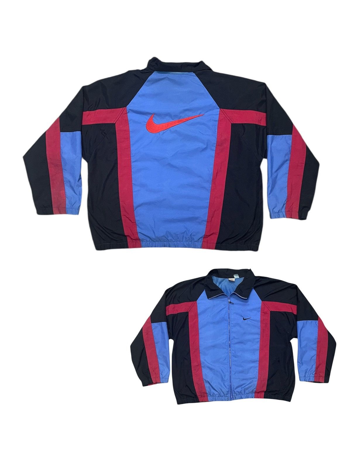 Nike 90s NIKE BIG SWOOSH COLOUR BLOCK WINDBREAKER Size US L / EU 52-54 / 3 - 1 Thumbnail