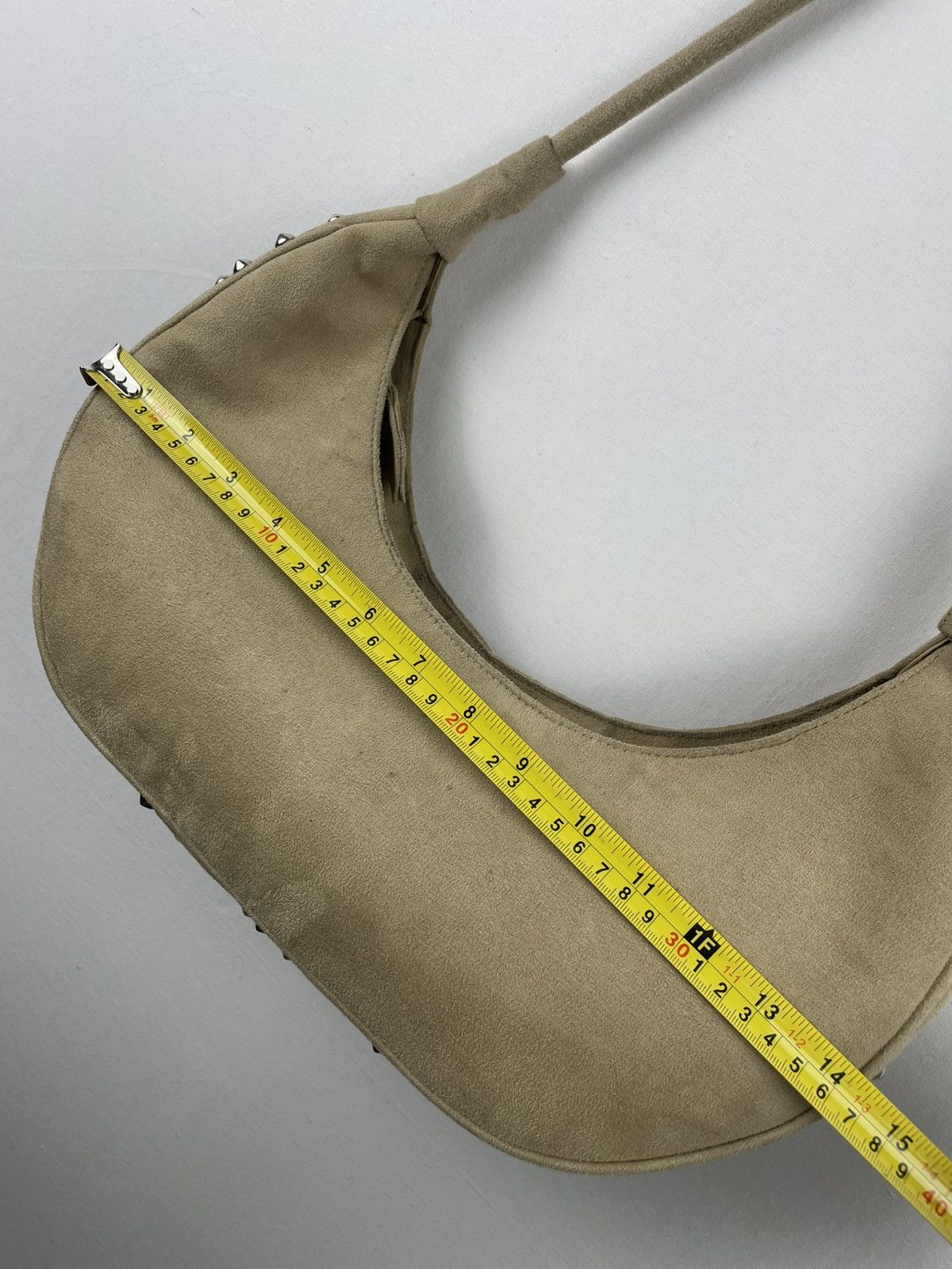 Japanese Brand Acanthe Hobo Handbag Suede and Studded With Metal Studs Size ONE SIZE - 12 Thumbnail