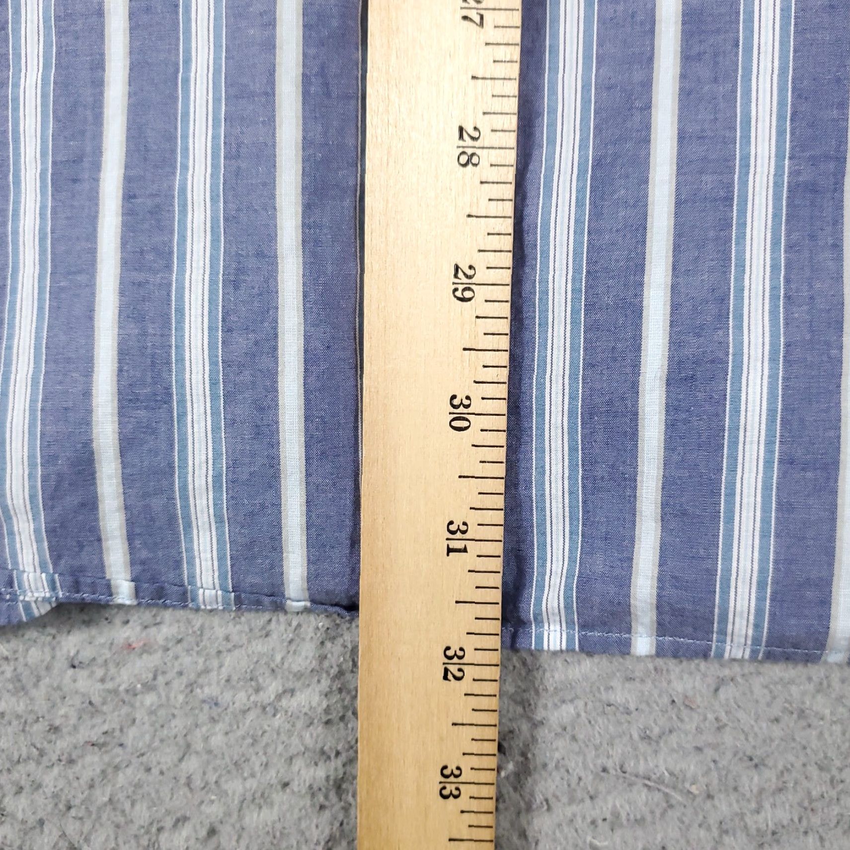 Nautica Nautica Dress Shirt Mens Size 16.5 Blue Striped Long Sleeve Button Up Classic Preppy Size 42R - 4 Thumbnail