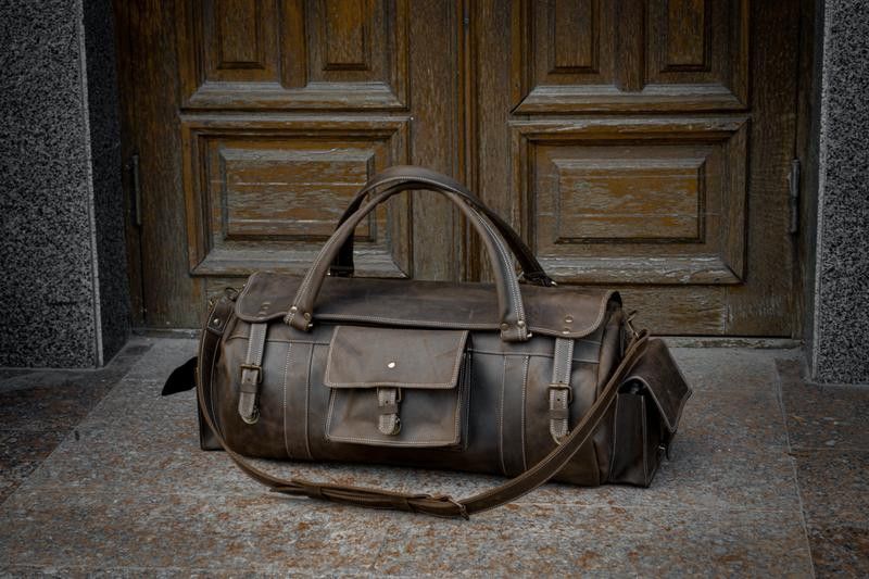 Other Genuine vintage leather travel bag. Duffel Bag. Handmade Size ONE SIZE - 1 Thumbnail