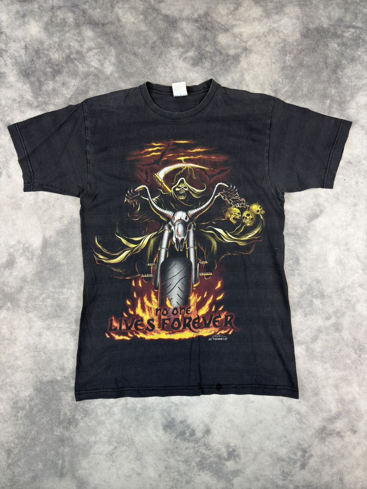 Japanese Brand × Vintage Vintage Y2K Wild Bikers Hell Time Ghost Rider Rock T shirt Size US M / EU 48-50 / 2 - 1 Thumbnail