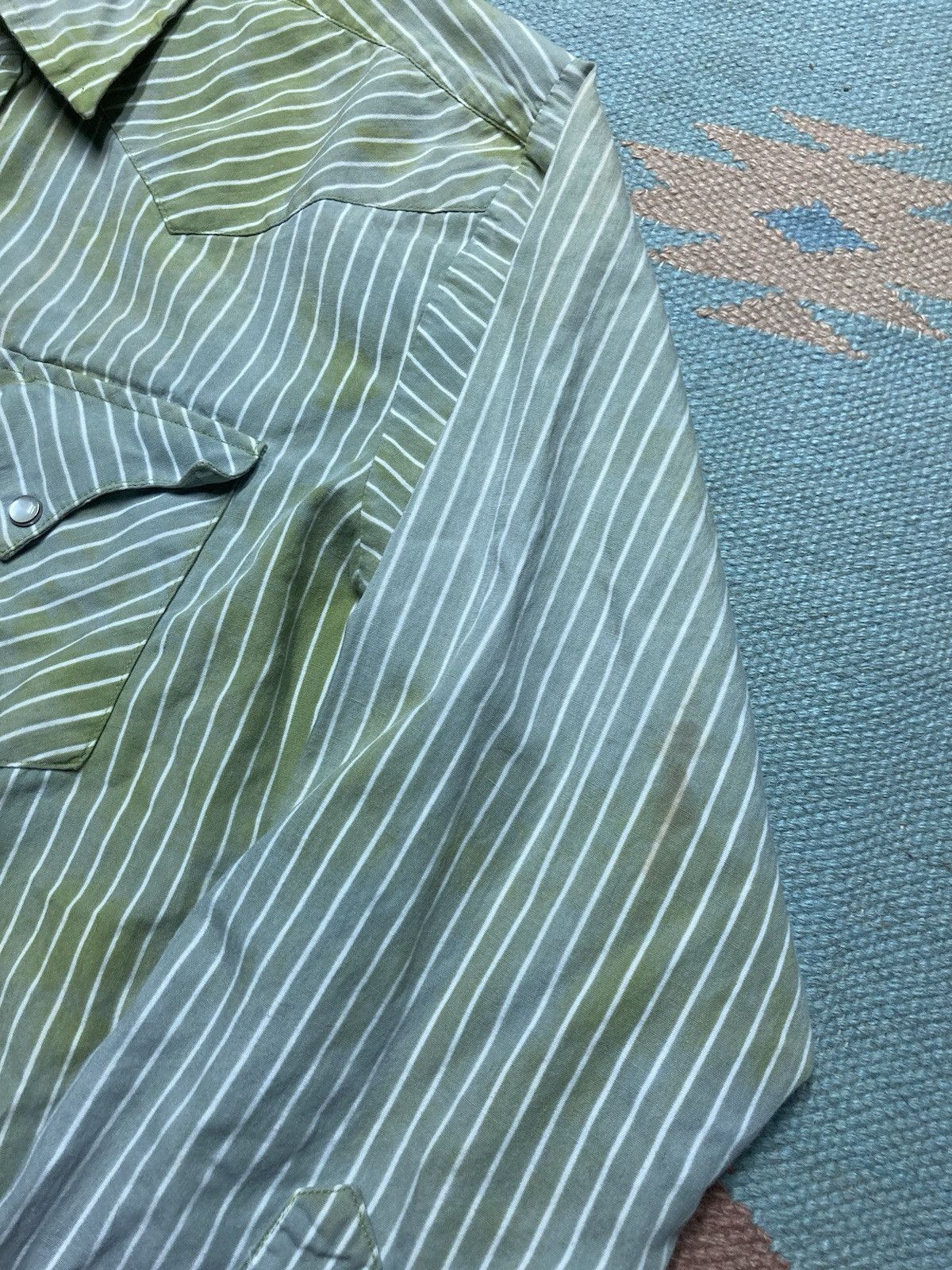 Vintage Vtg 60s western shirt Tem Tex Pearl snap faded green medium Size US M / EU 48-50 / 2 - 4 Thumbnail