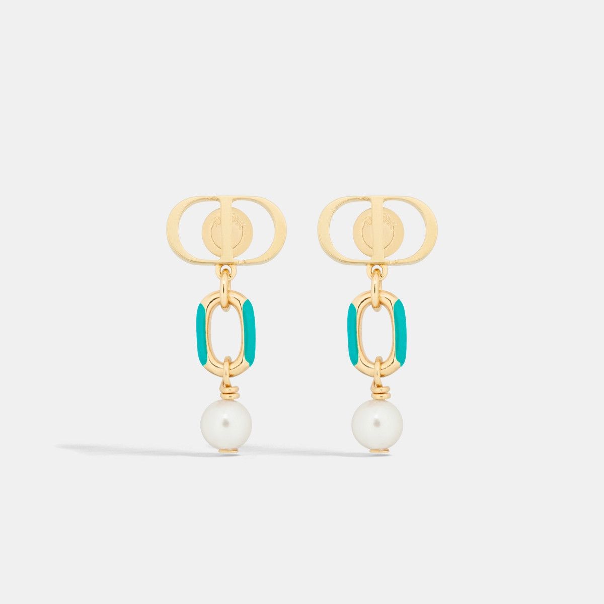 Dior o1bcso1str0126 Size:OS/Petit Cd Earrings in Golden/White Size ONE SIZE - 1 Thumbnail