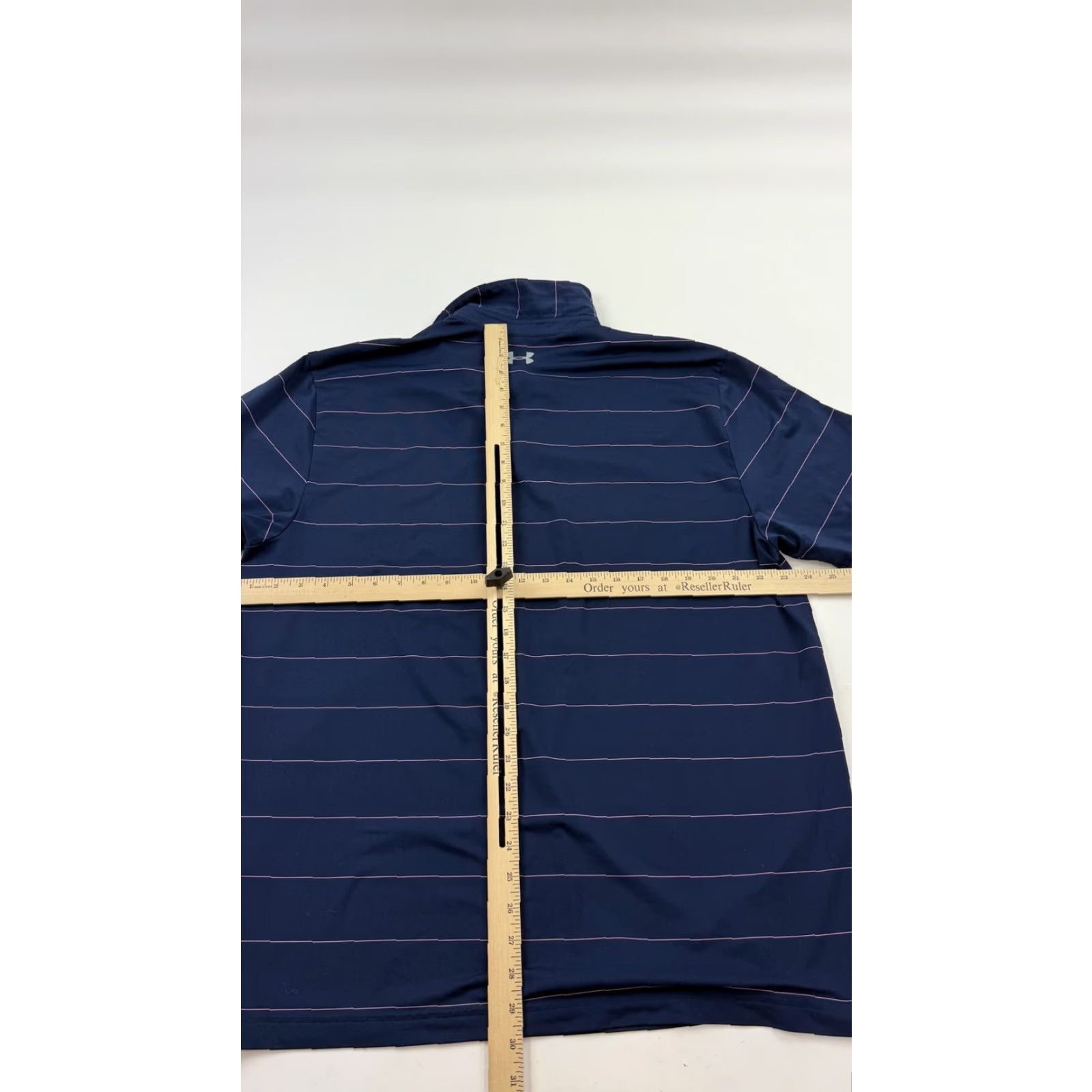 Under Armour Under Armour Polo Shirt Mens XL Navy Blue Pink Stripe Golf Performance Shirt Size US XL / EU 56 / 4 - 6 Thumbnail
