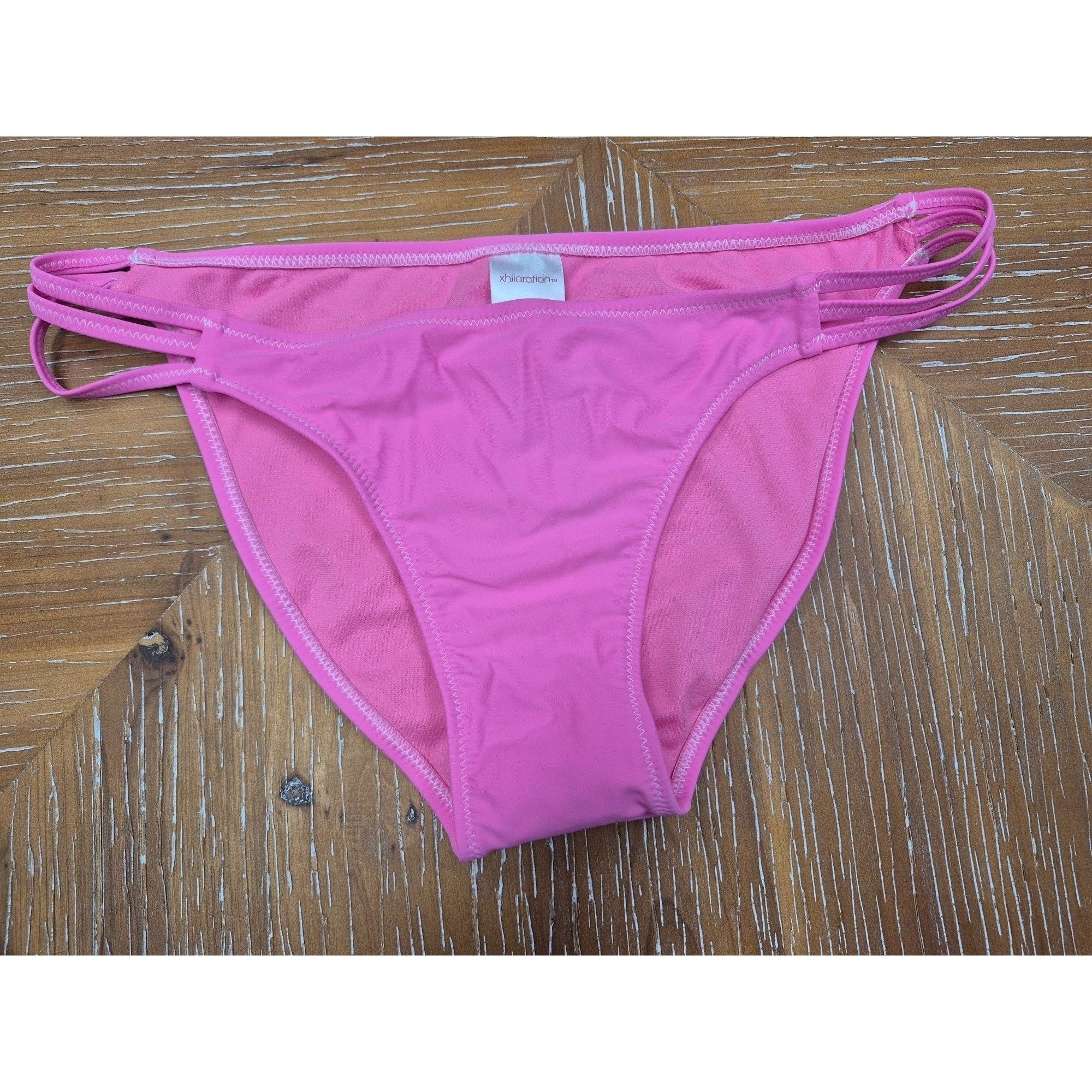 Other Xhilaration Pink Bikini Bottoms Womens Swimwear L Nylon/Span Size ONE SIZE - 1 Thumbnail