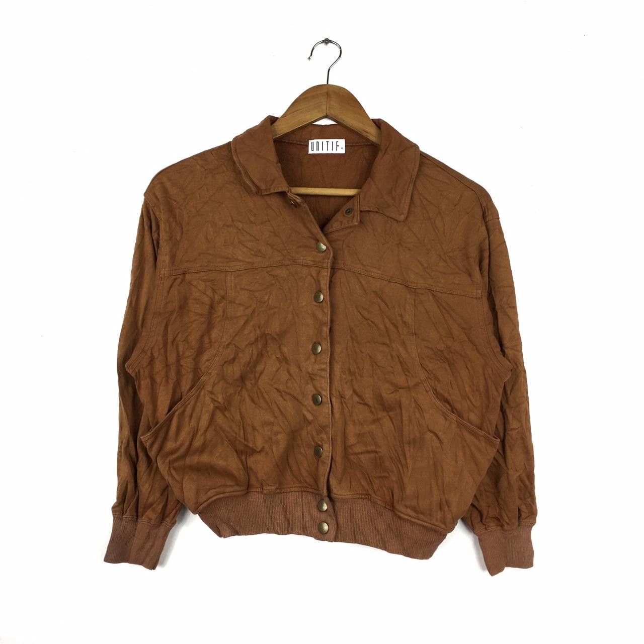 Vintage Vtg UNITIF JAPAN Snap Button Brown Cardigan Jacket Sweater Size US M / EU 48-50 / 2 - 1 Thumbnail