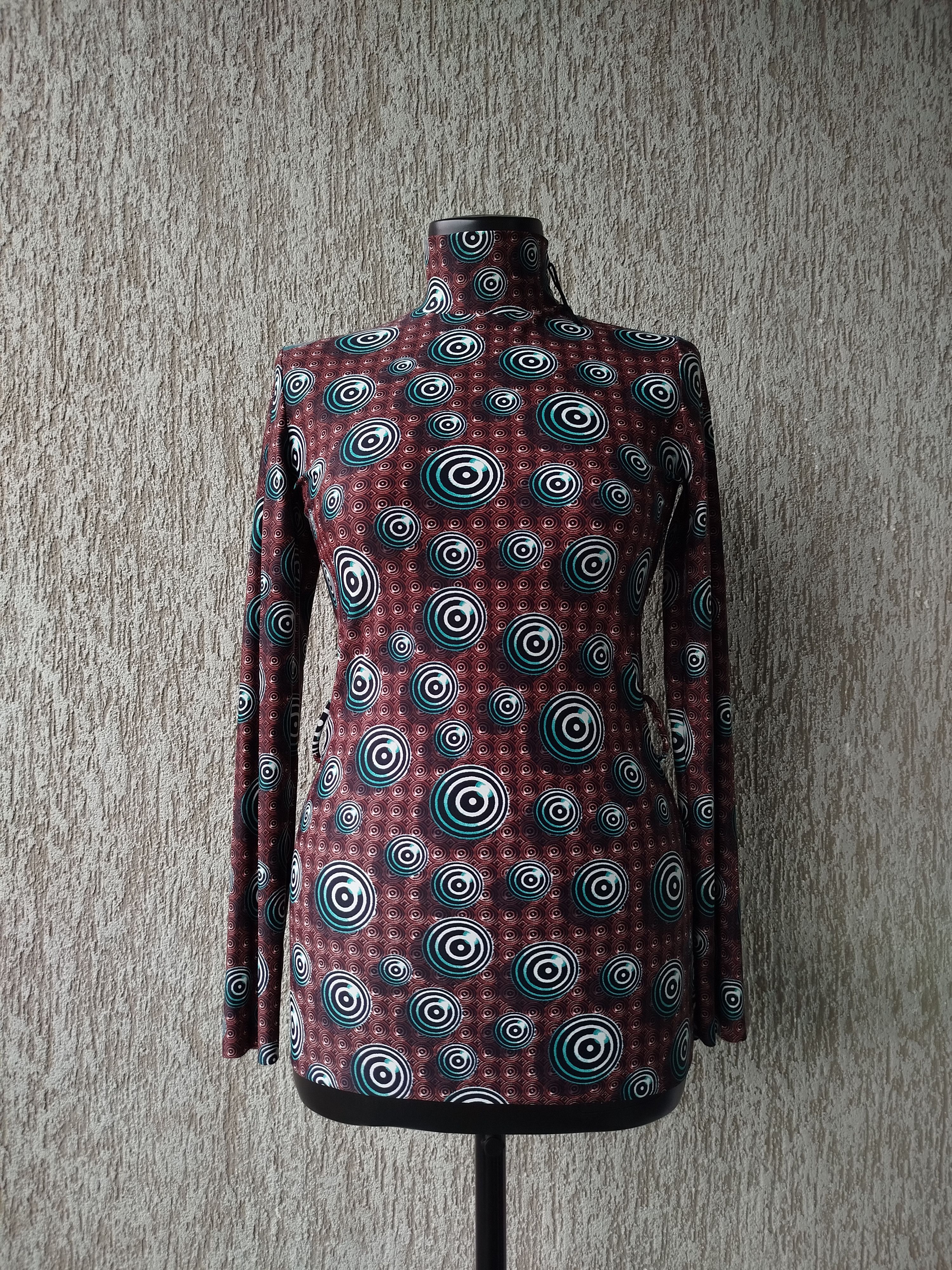 Jean Paul Gaultier Top Long Sleeve Op Art Circle Archive Vintage 90s Size S Size S / US 4 / IT 40 - 2 Thumbnail