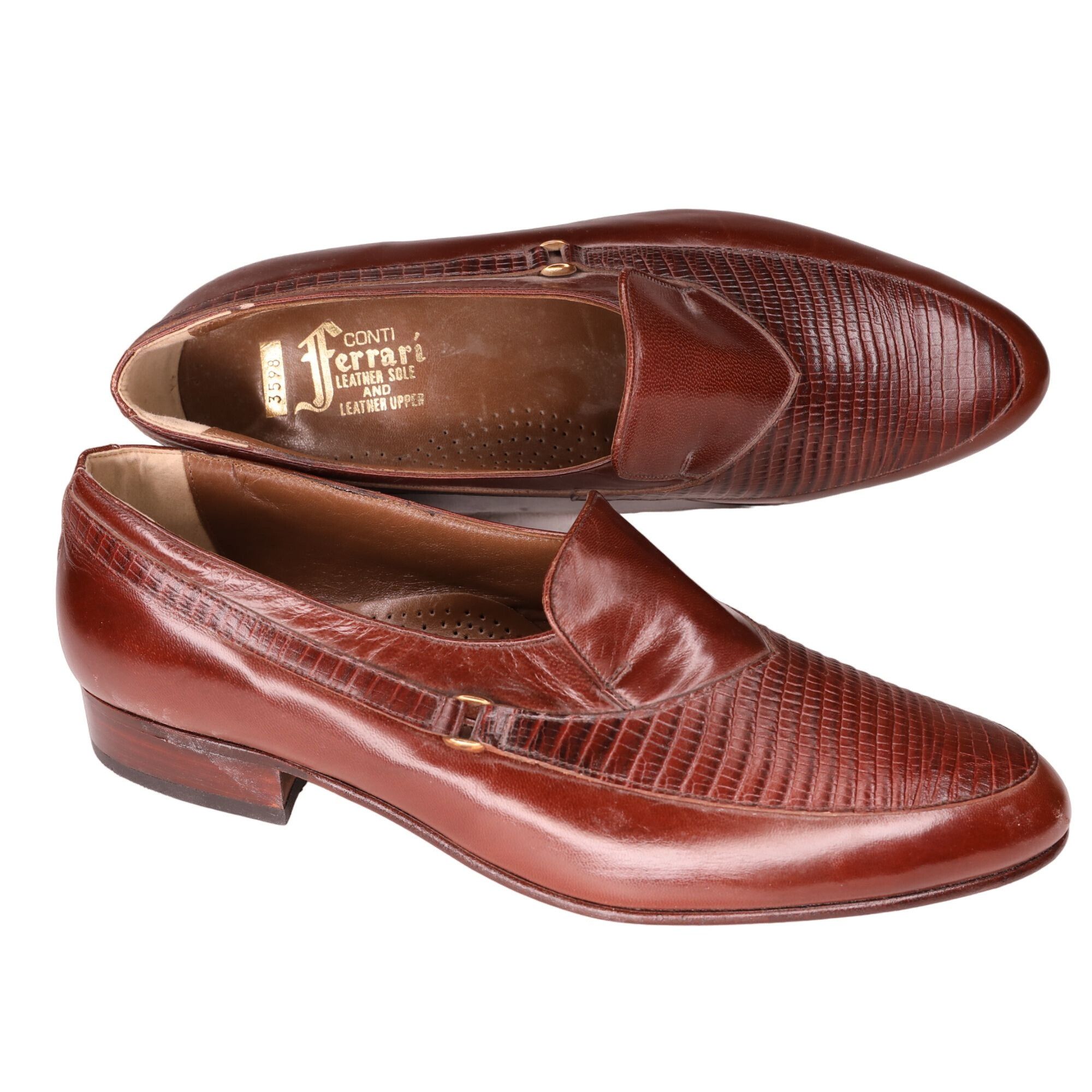 Ferrari New Vintage Conti Ferrari Men's 9 Brown Leather Handcrafted Size US 9 / EU 42 - 4 Thumbnail