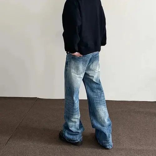 Other Washed Dirty Baggy Blue Jeans Size US 29 - 3 Thumbnail