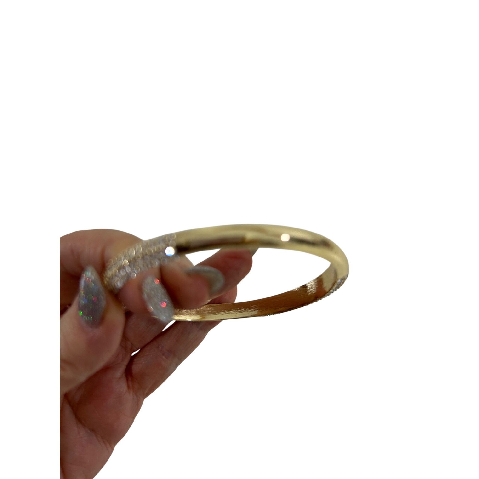 Other Women’s Fashion Bracelet Shiny Yellow Gold Tone Pave Faux Di Size ONE SIZE - 9 Thumbnail