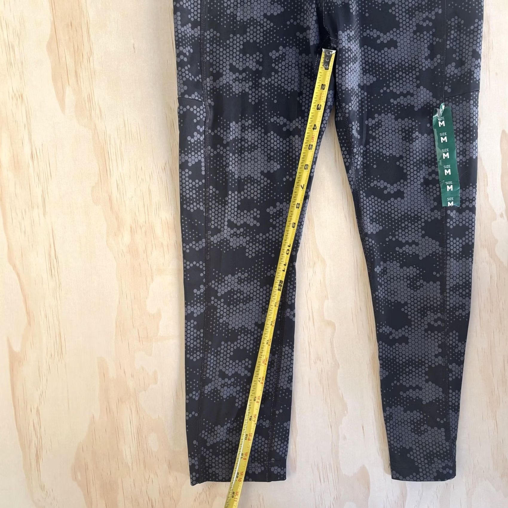 Vintage Crane Leggings Womens Medium Black Camouflage Ankle Stretch Gym Yoga Athletic Skinny Pockets Pull On Size 32" / US 10 / IT 46 - 4 Thumbnail