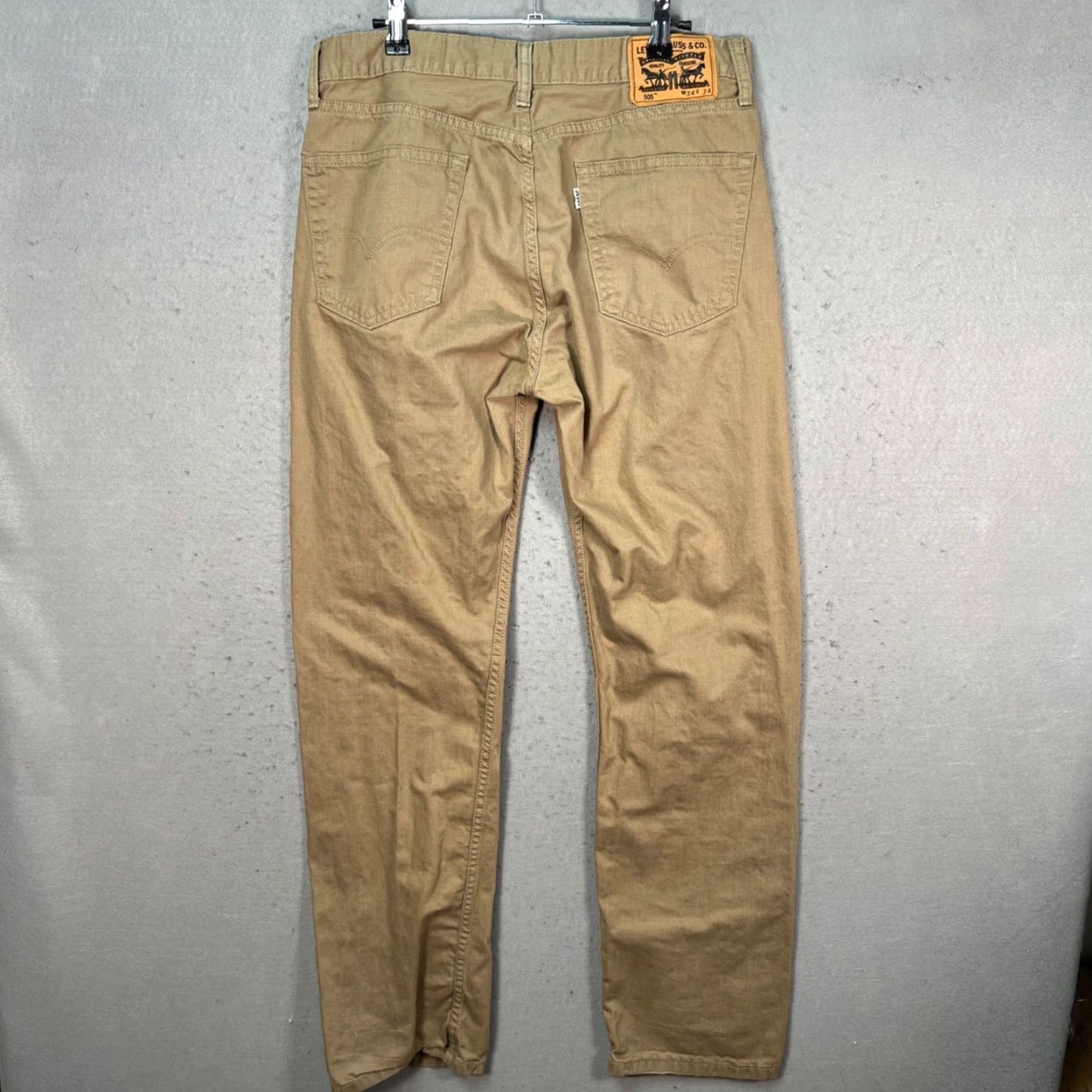 Levi's Levi's 505 Jeans Mens 34 Regular Khaki Cotton Denim 5-Pocket Straight Pants Vintage No Size US 34 / EU 50 - 2 Thumbnail