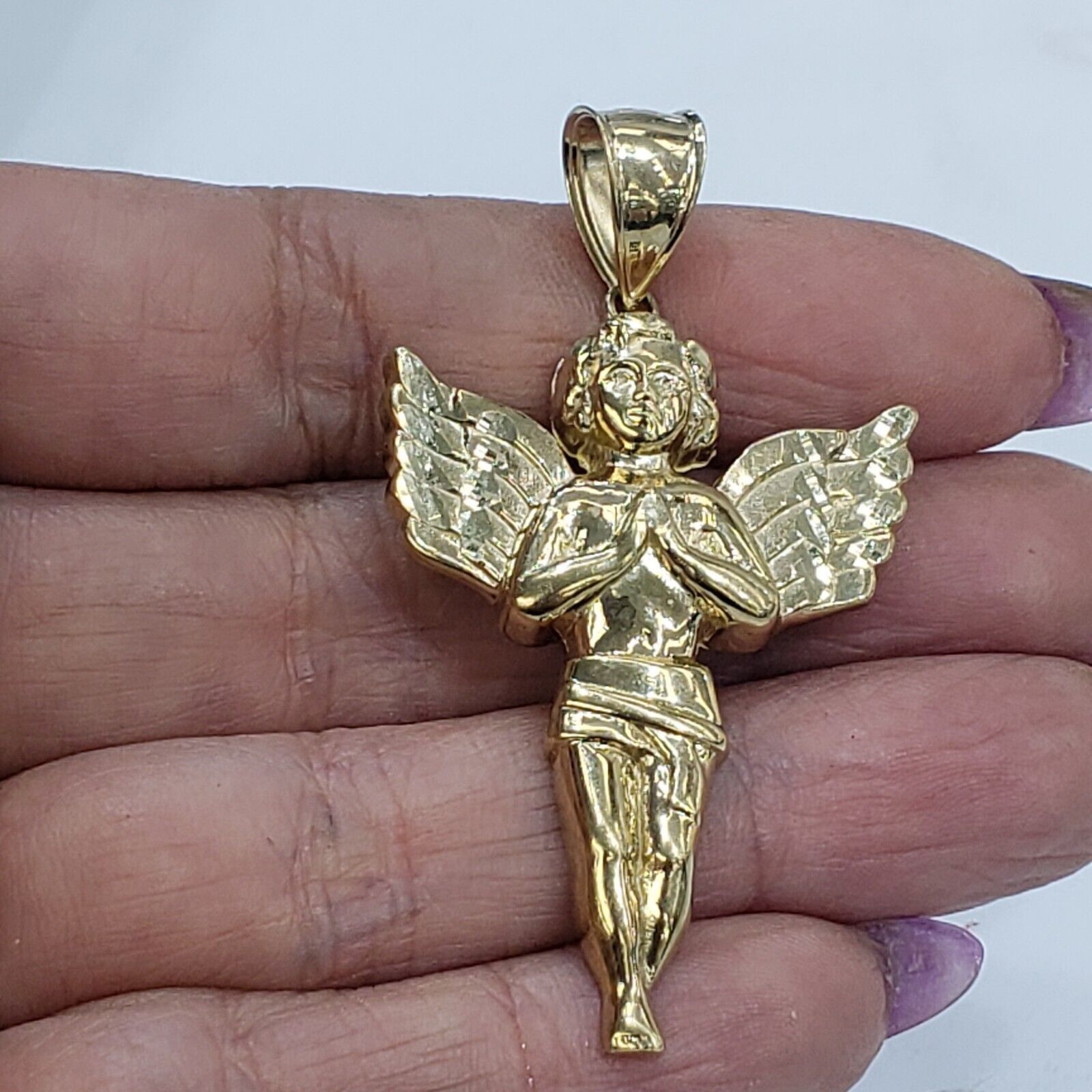& Other Stories Big Real 10k Gold praying Angel Pendant Charm Size ONE SIZE - 1 Thumbnail