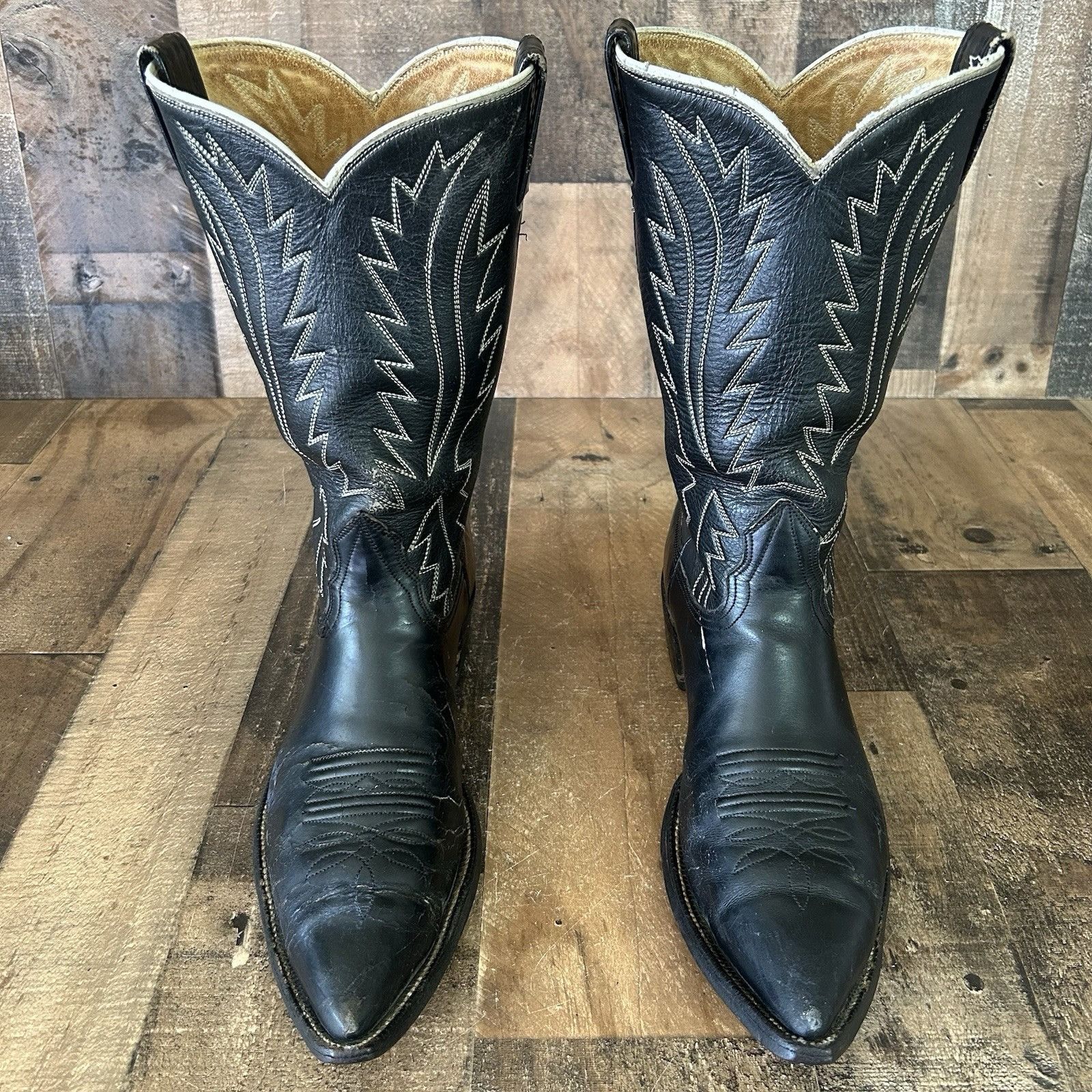 Nocona Boots Nocona Vintage Black Western Cowboy Boots Mens 13 A Size US 13 / EU 46 - 1 Thumbnail