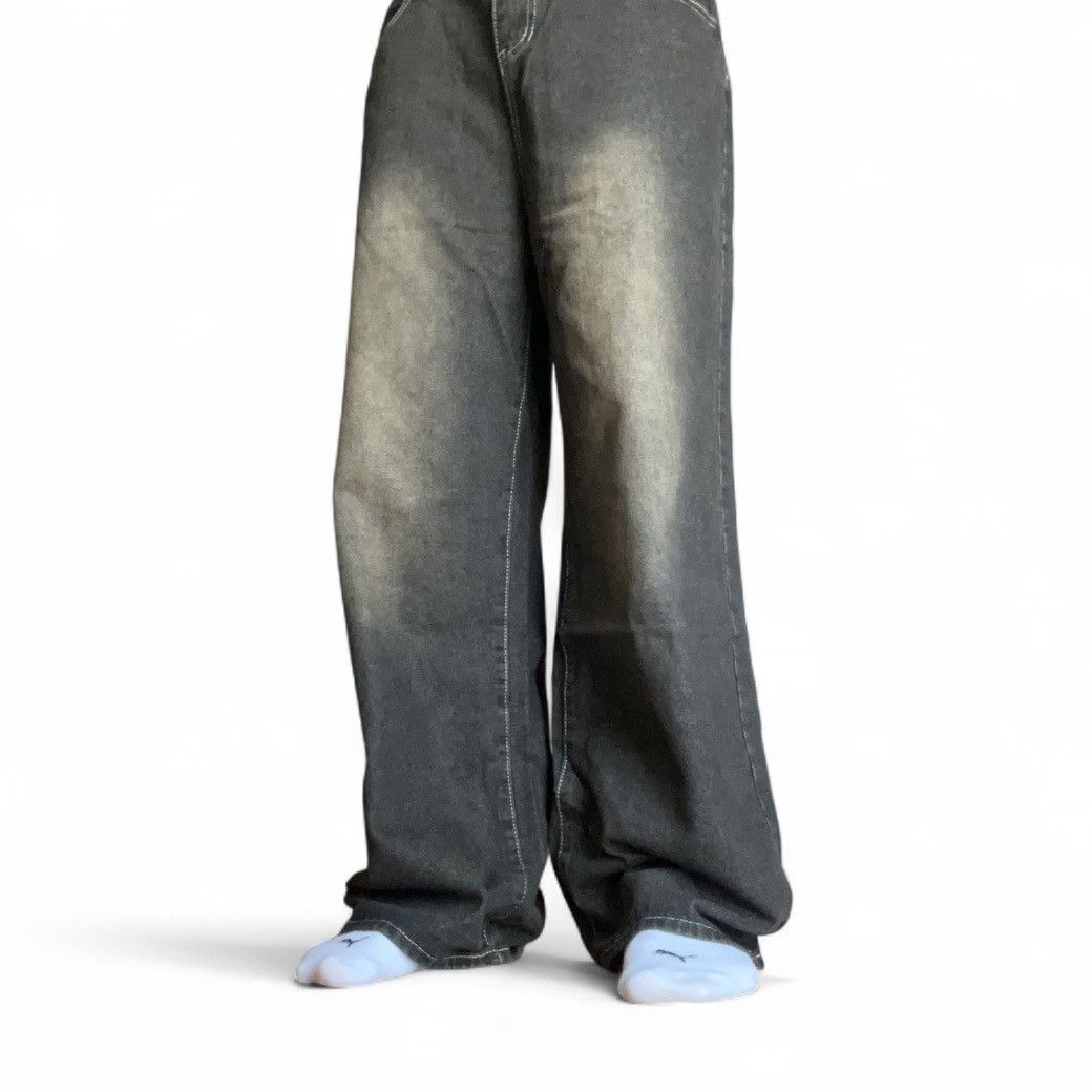 Other Oversize Baggy Grey Denim Jeans Pants Hip Hop Wide Leg Size US 34 / EU 50 - 3 Thumbnail