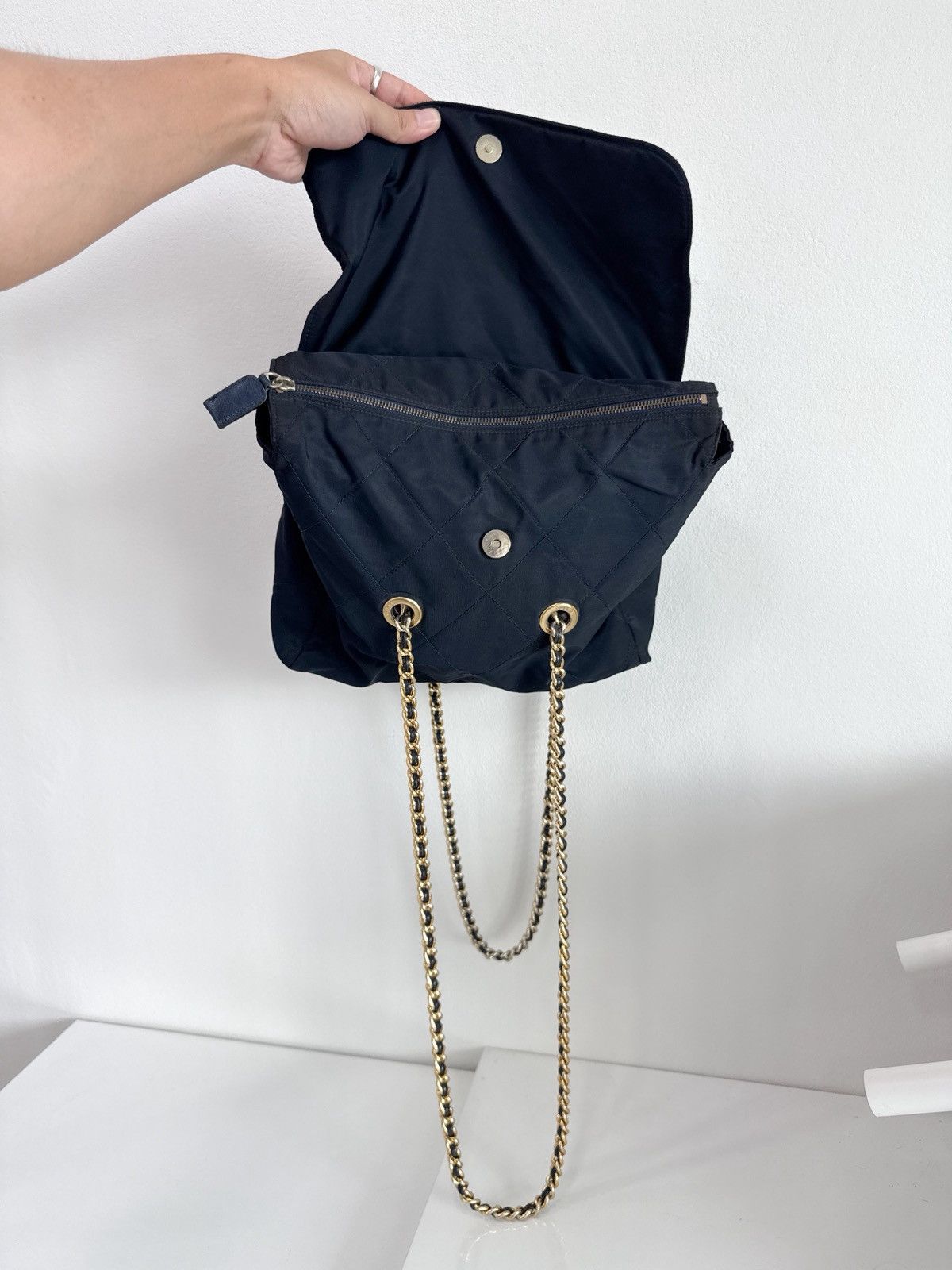 Prada Vintage Prada Logo Plaque Nylon Chain Bag Size ONE SIZE - 5 Thumbnail
