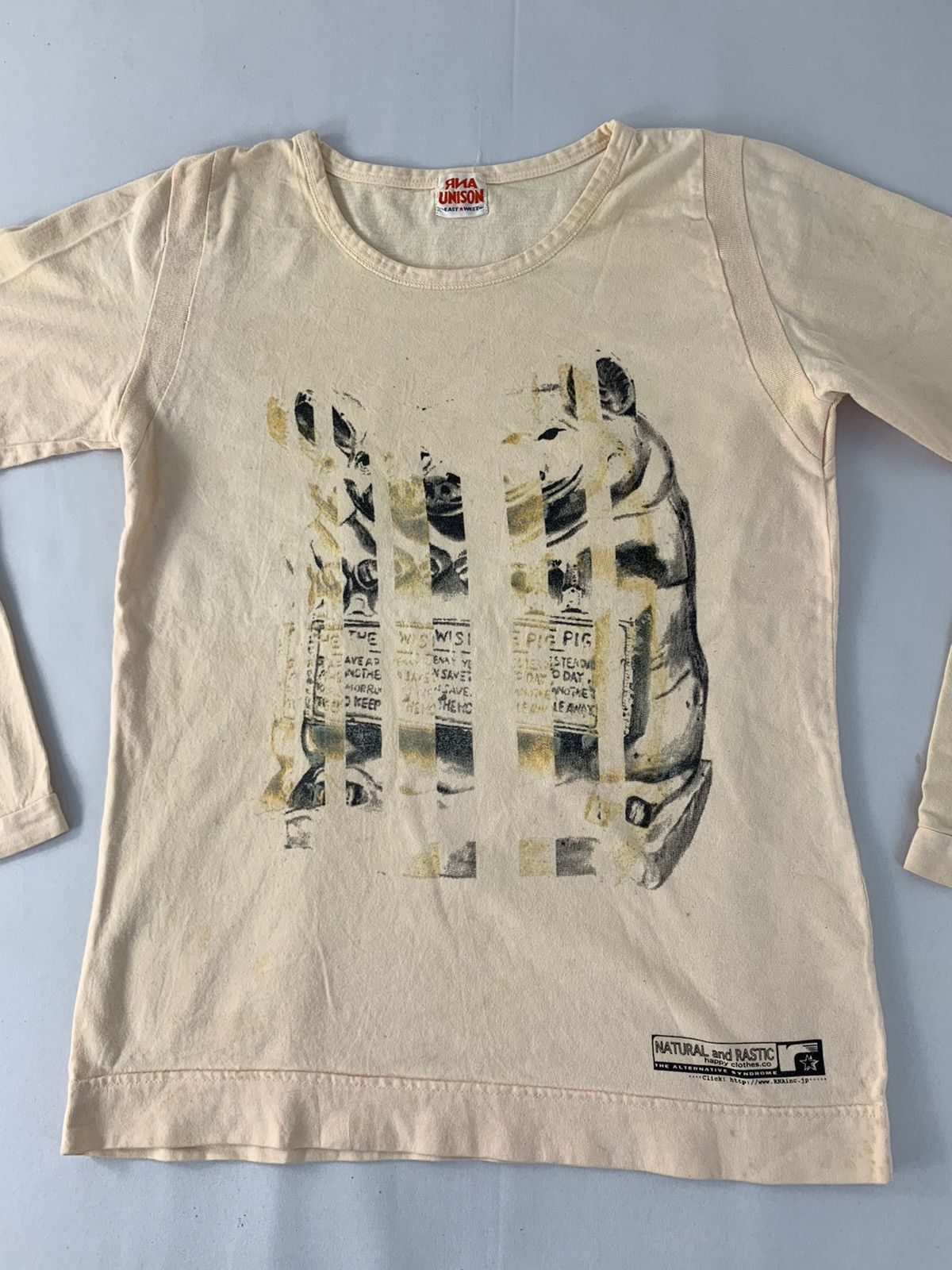 Japanese Brand RNA Inc Unison Pig Logo Printed Tee Unisex Size S / US 4 / IT 40 - 3 Thumbnail
