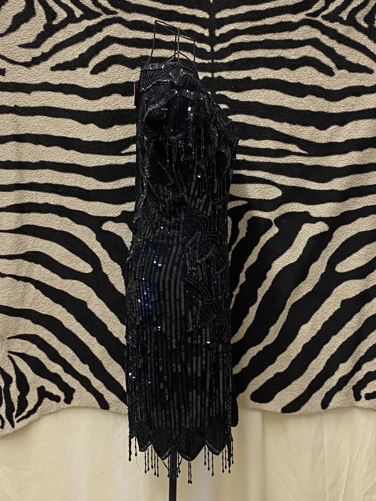 Vintage Handmade pure silk with rayon lining black burlesque dress Size S / US 4 / IT 40 - 4 Thumbnail