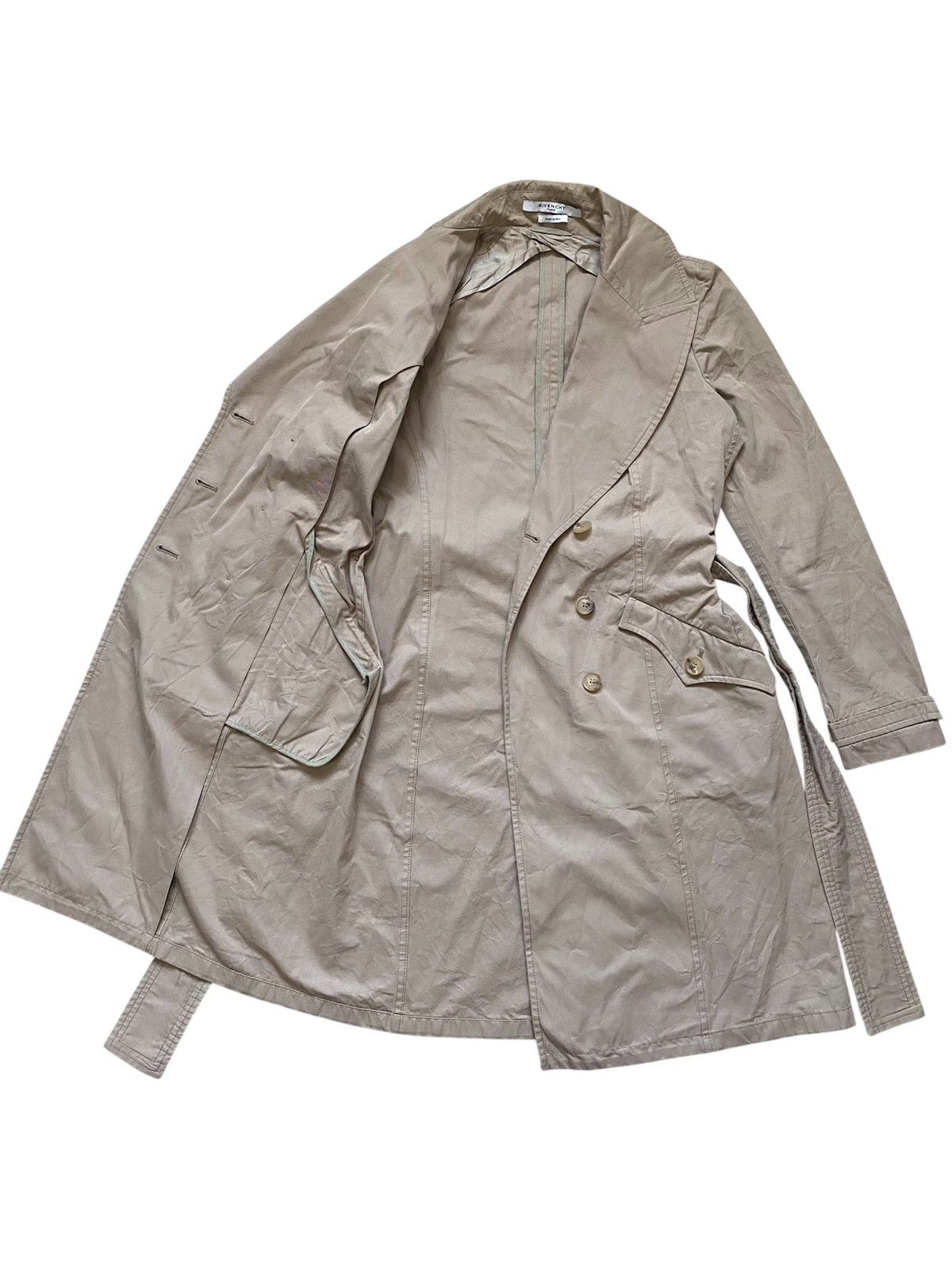 Givenchy Womens Givenchy Paris Beige Trench Coat Jacket Double Breast Size M / US 6-8 / IT 42-44 - 2 Thumbnail