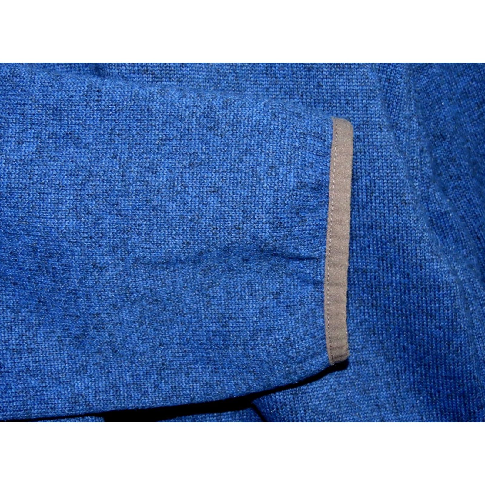 Vintage LL Bean Men's 2XL Reg Sweater Fleece 1/4 Snap Pullover Blue Gray Mock Neck Long Sleeve Pockets Solid Logo Christmas Casual Outdoors Vintage No Size US XXL / EU 58 / 5 - 7 Thumbnail