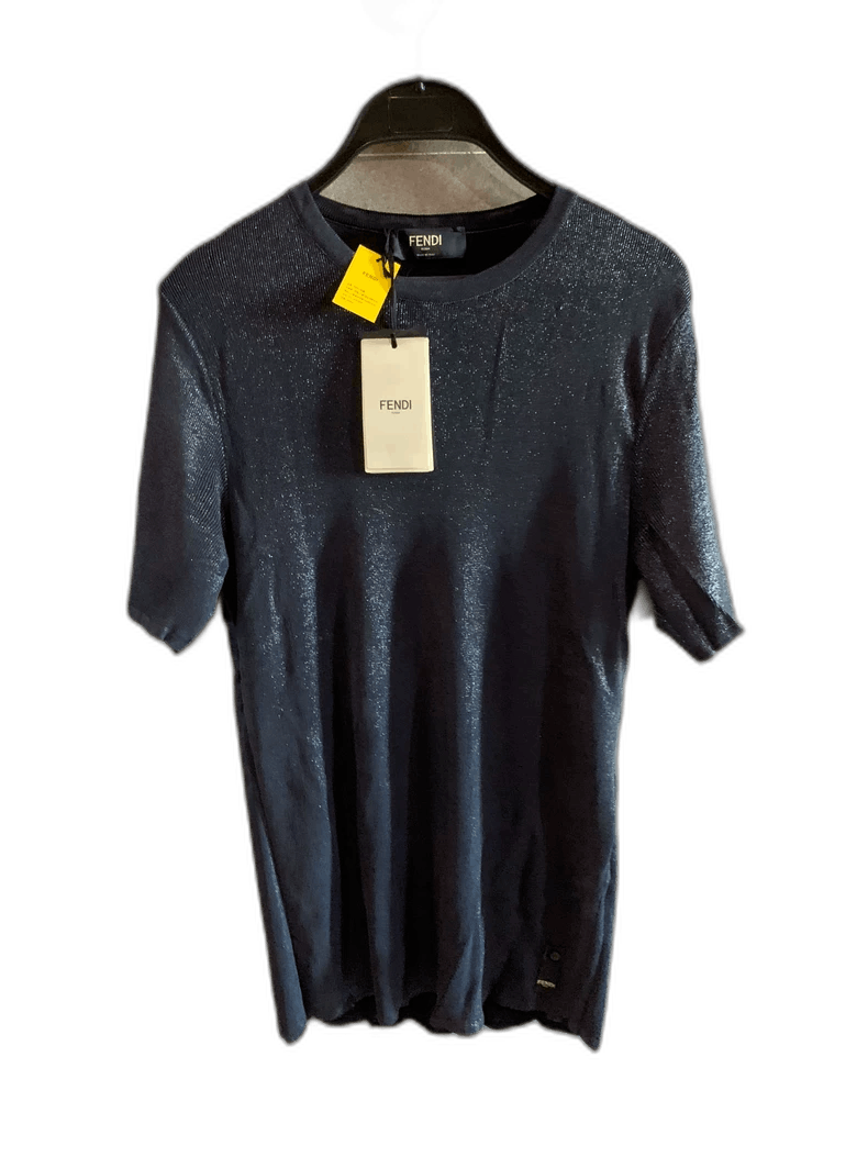 Fendi Fendi Short Sleeve Shirt in Navy Color Size US M / EU 48-50 / 2 - 1 Thumbnail