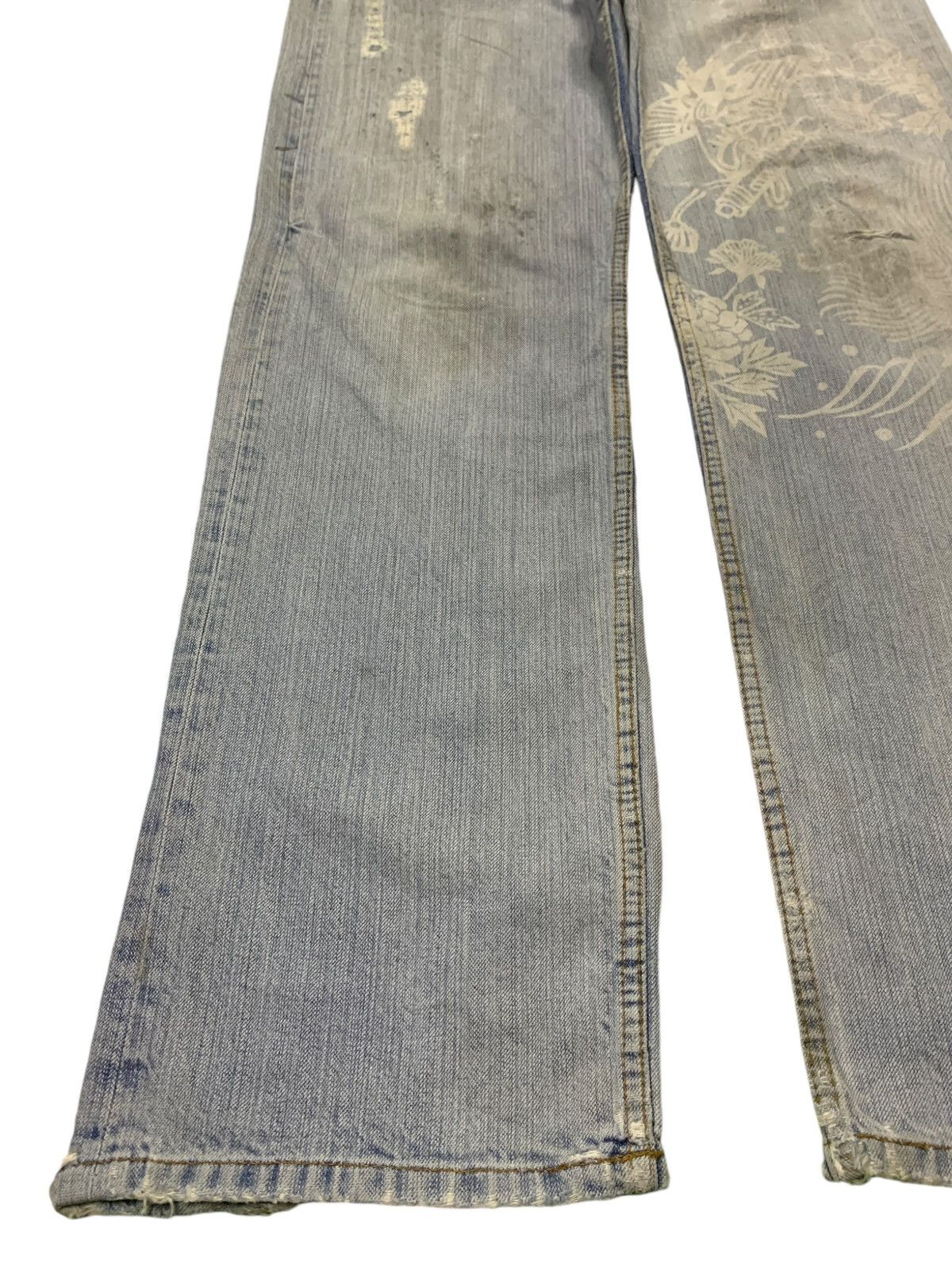 Vintage Japanese Karakuri Mud Wash Printed Baggy Jeans