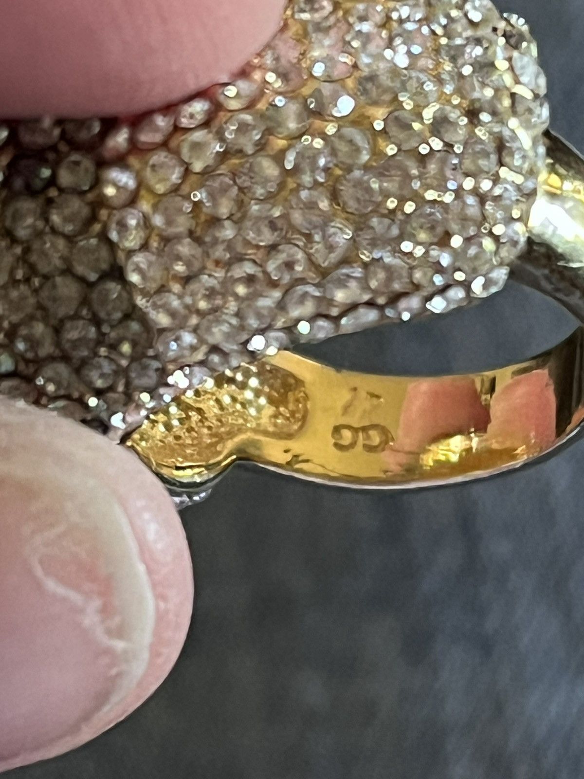 Other Leopard Pave Rhinestone Cocktail Ring Size 7 Signed GG Size ONE SIZE - 3 Thumbnail
