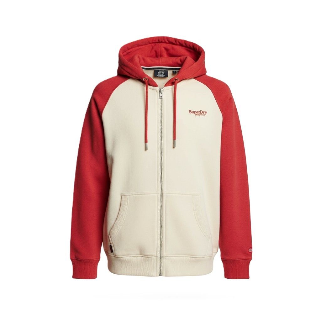 ESSENTIAL BASEBALL M Red Full Zip Hoodie 87133