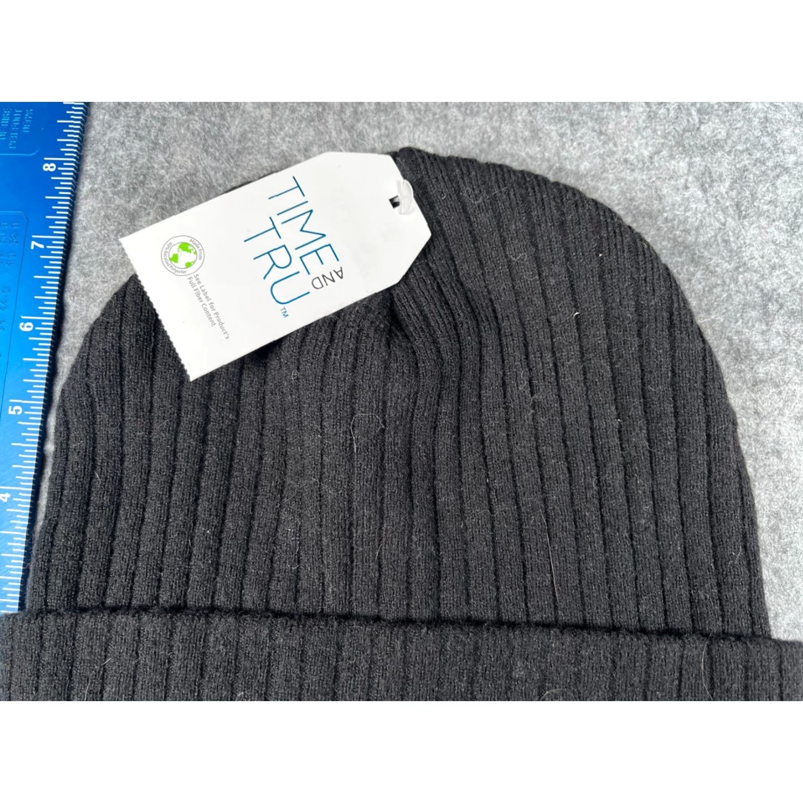 Vintage Time And Tru Beanie Womens One Size Black Knit Polyester Blend Ski NEW Size ONE SIZE - 3 Thumbnail