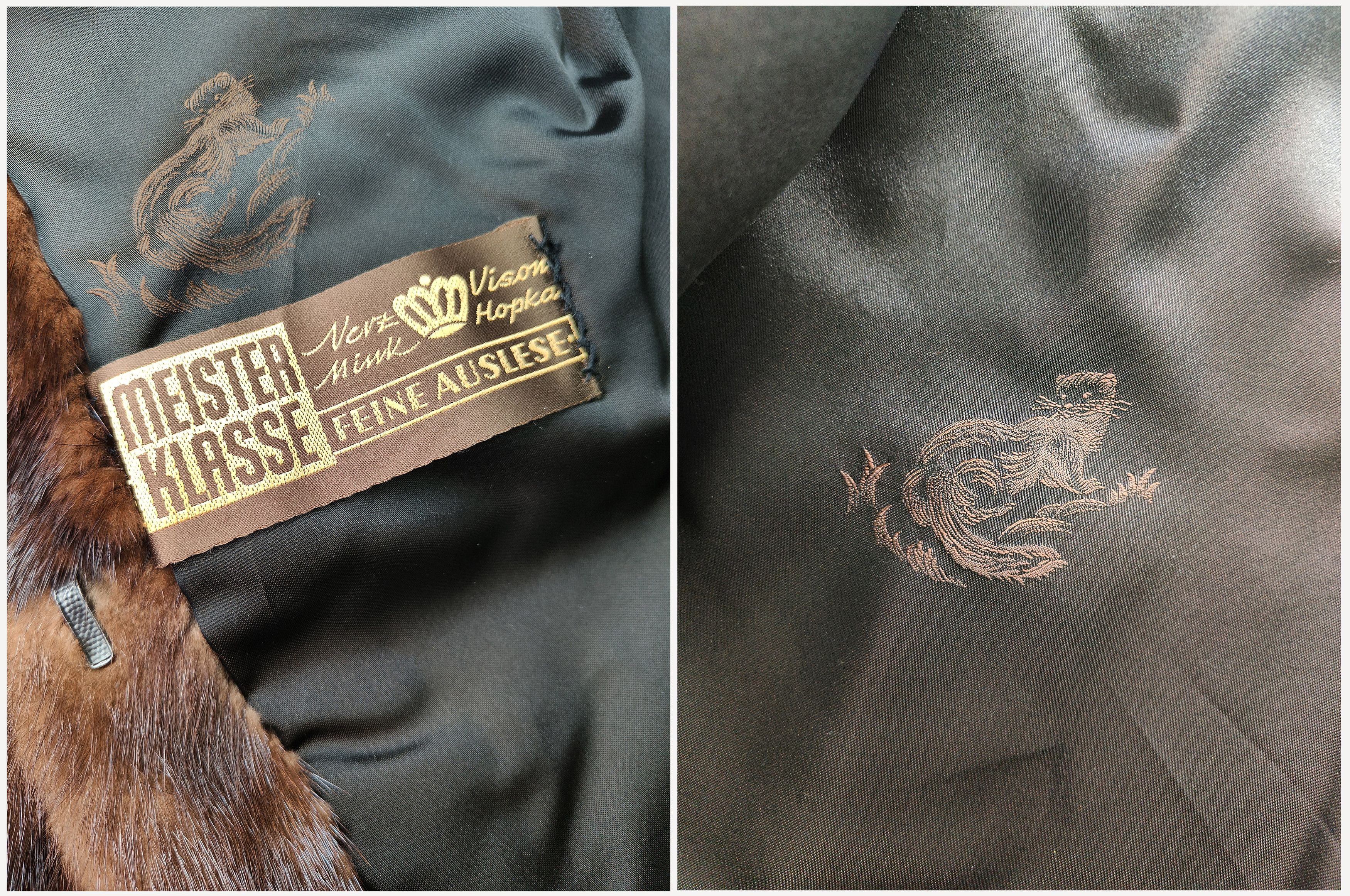 Other MEISTER KLASSE _ FEINE AUSLESE _ LUX _ BROWN _ 100% MINK FUR Size M / US 6-8 / IT 42-44 - 9 Thumbnail