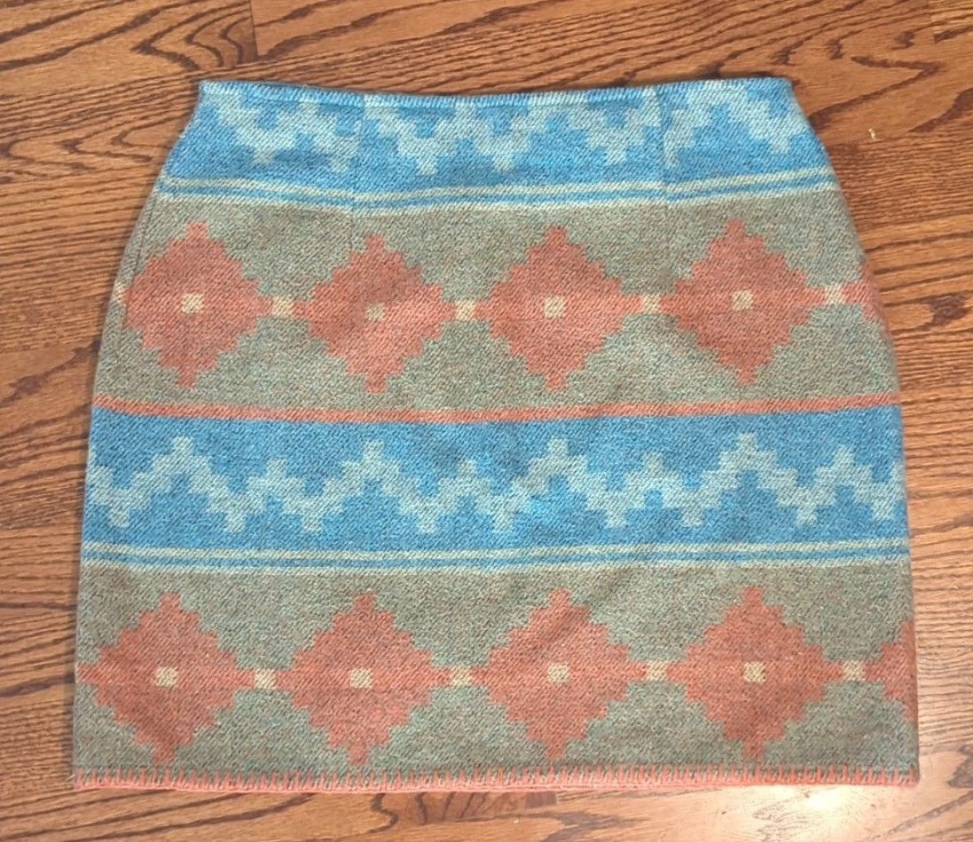 Vintage VTG Southwestern Blanket Wrap Mini Skirt Size 30" / US 8 / IT 44 - 6 Thumbnail