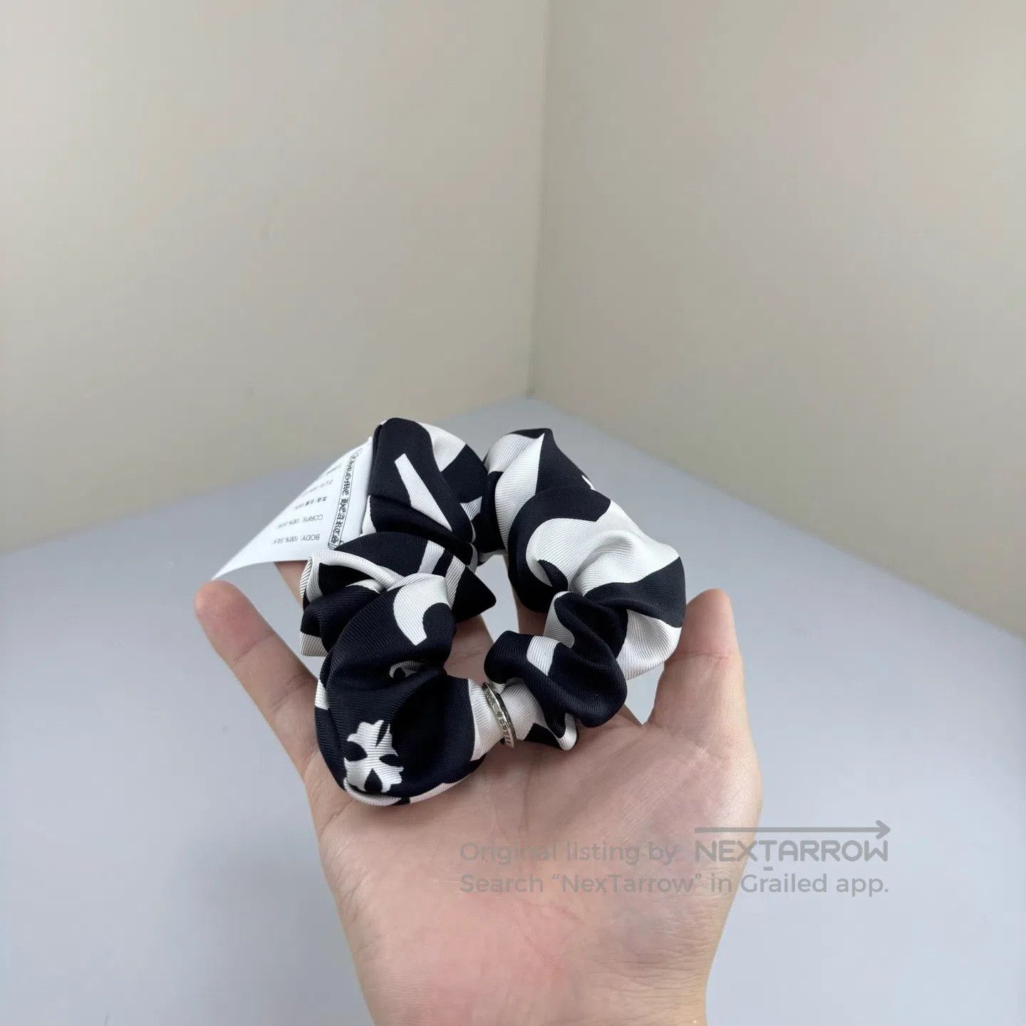 Chrome Hearts CHROME HEARTS New Arrival Black and White Print Hair Tie| Size ONE SIZE - 5 Thumbnail