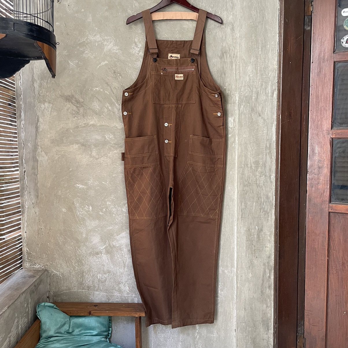 Other Fuzao Brand Overall Cotton Duck Twill Canvas Brown Size US 42 / EU 58 - 2 Thumbnail